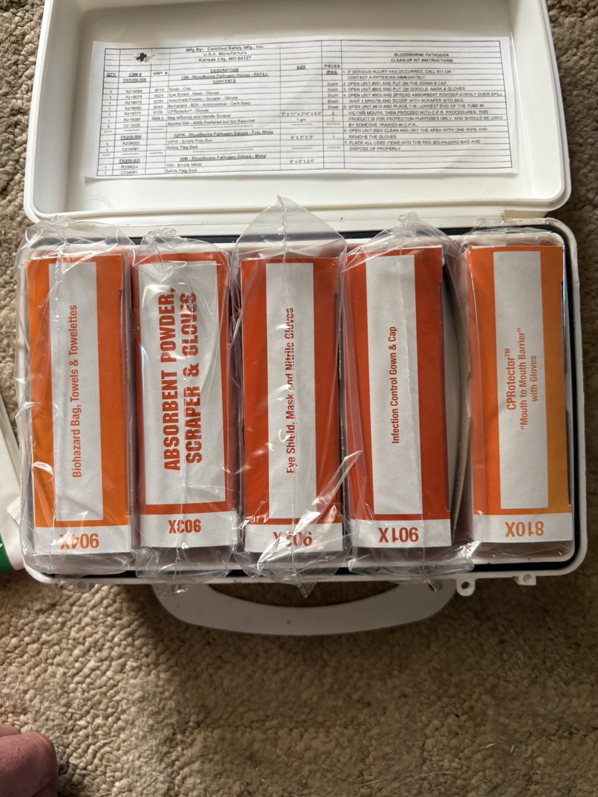 Bloodborne Pathogen Kit Certified Safety Mfg. USA Premium Kit $242.00 MSRP