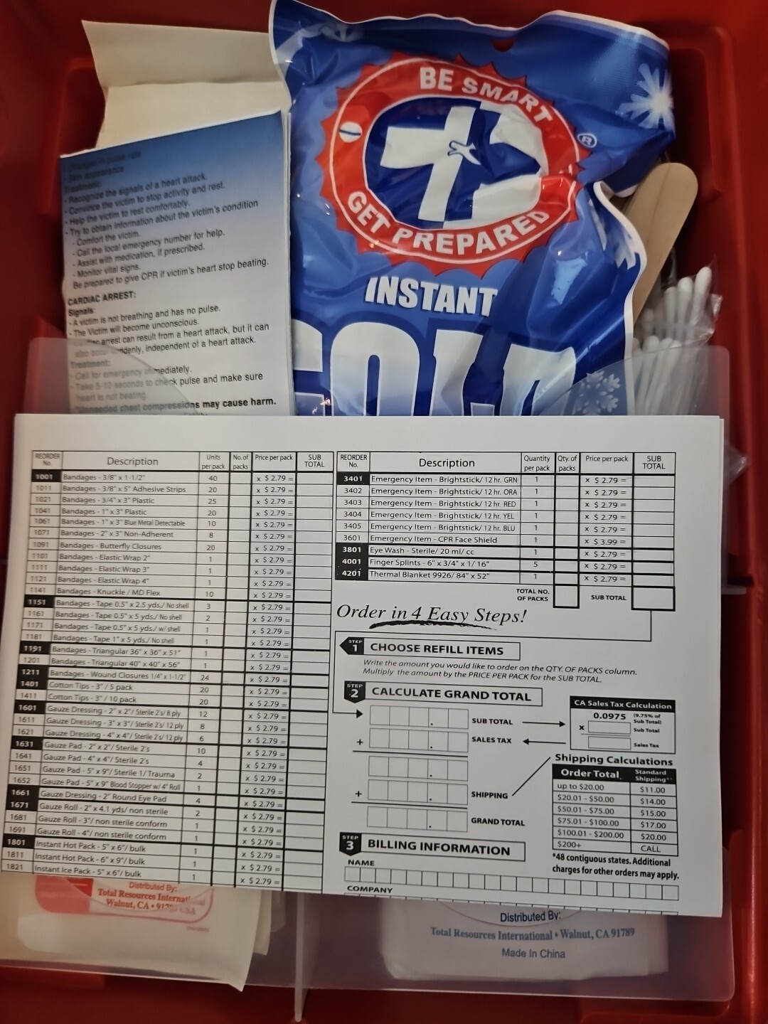 Be Prepared First Aid Kit Red Case 326+Pieces Exceeds OSHA and ANSI Guidelines