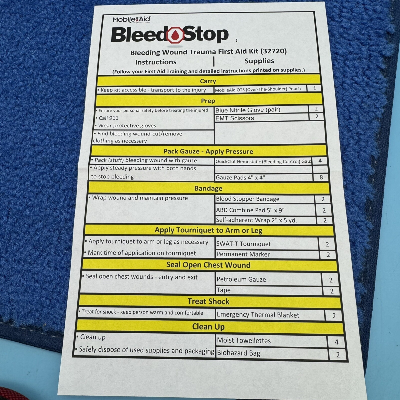 MobileAid BleedStop Double Bleeding Control & Wound 2-Person Trauma Bag – 32720
