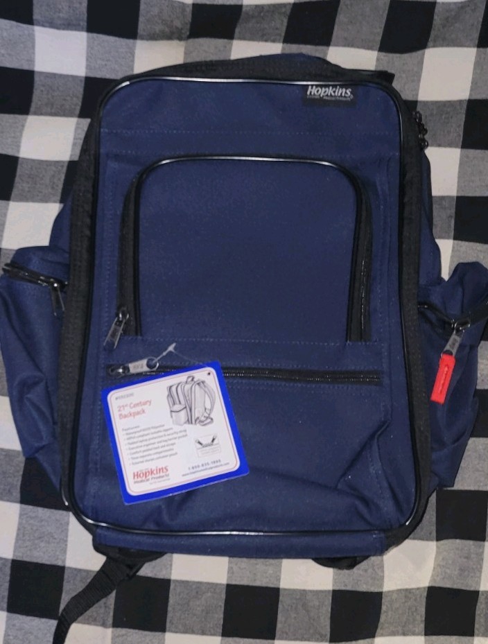 NEW Hopkins Medical Century Plus Home Care Backpack – Navy Blue