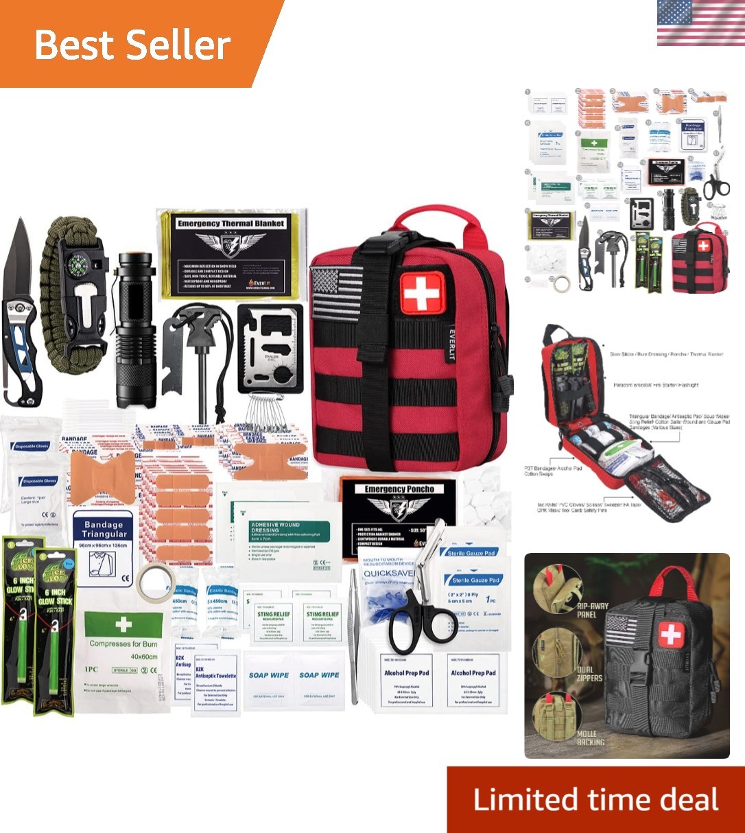 Comprehensive 250-Piece First Aid Kit with Molle Pouch – Be Prepared Anywhere