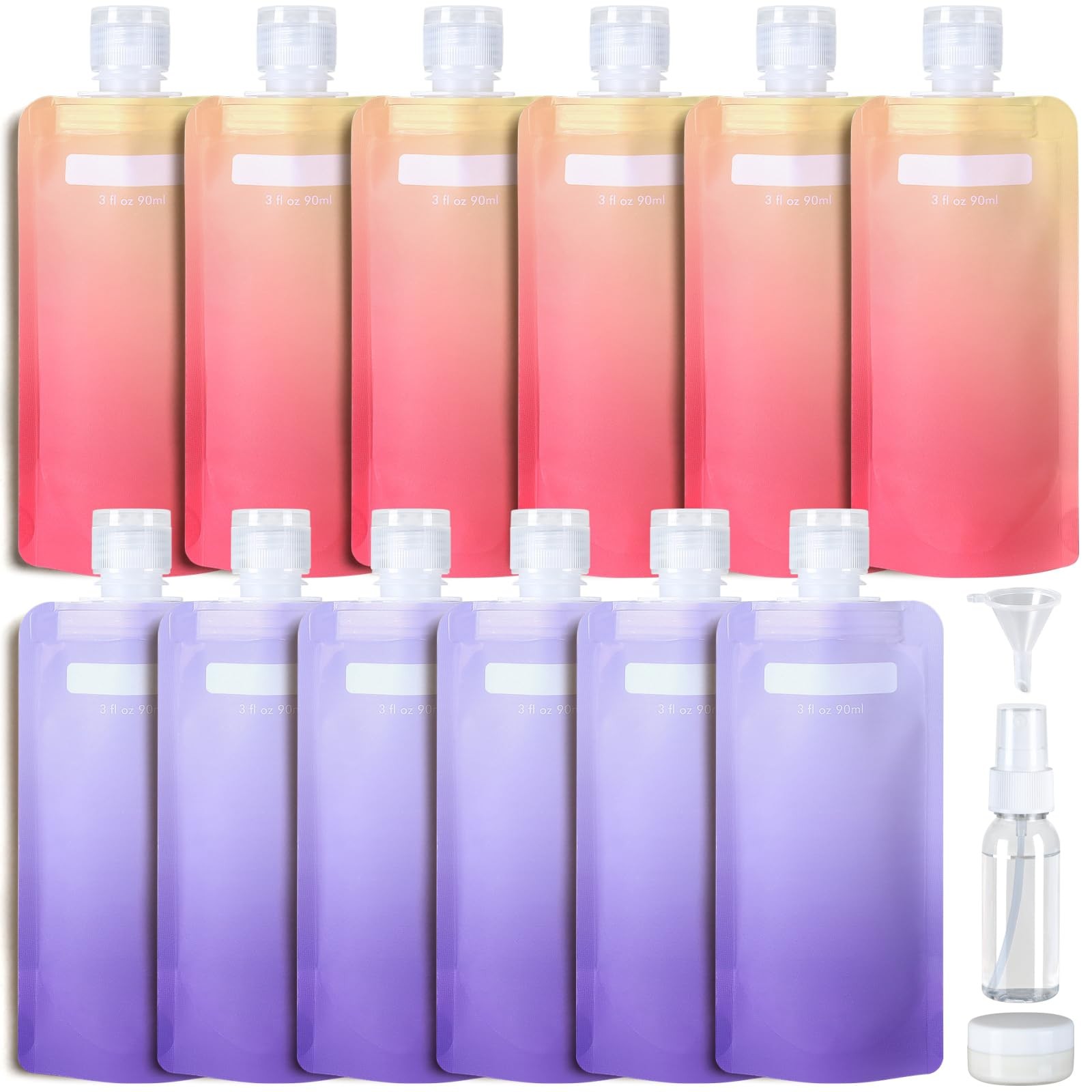PACKISM 15 Pack Travel 15pcs, Gradient Purple/Gradient Cherry Yellow