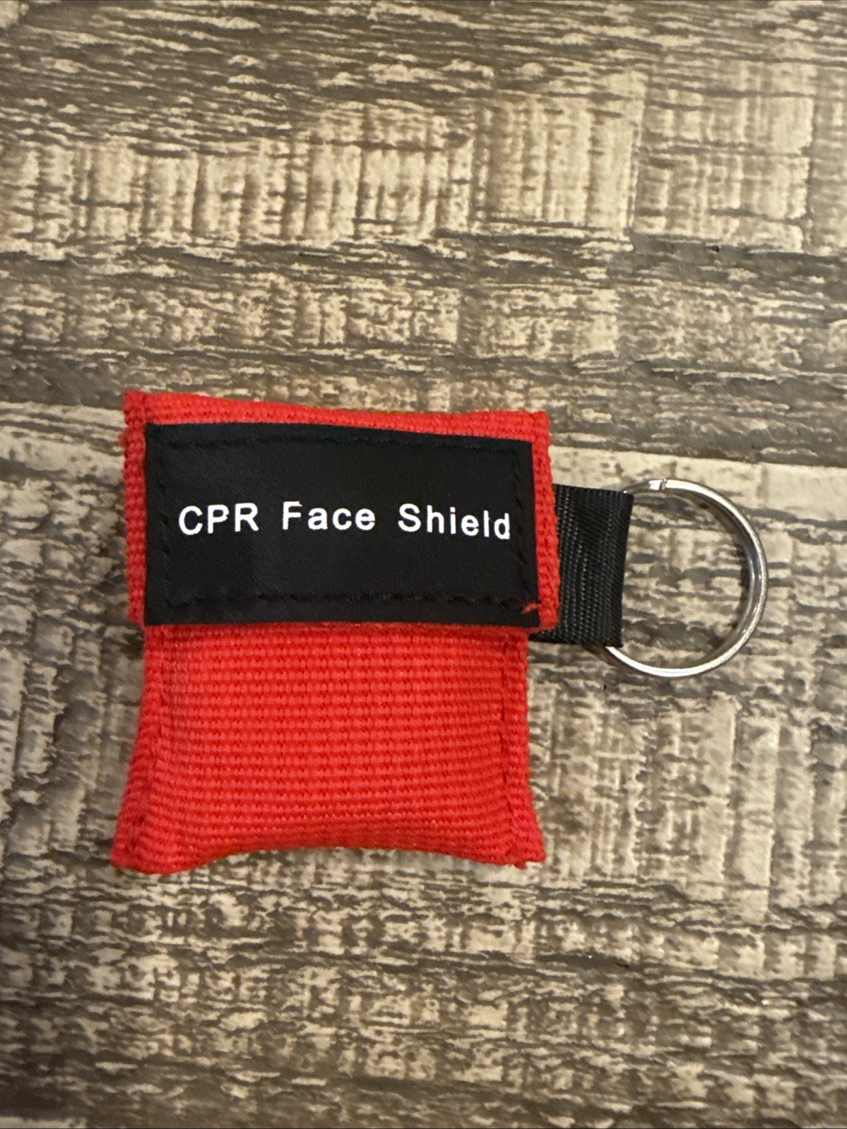 3 Red CPR Face Shield Pocket Mask with Keychain imprinted CPR 30:2