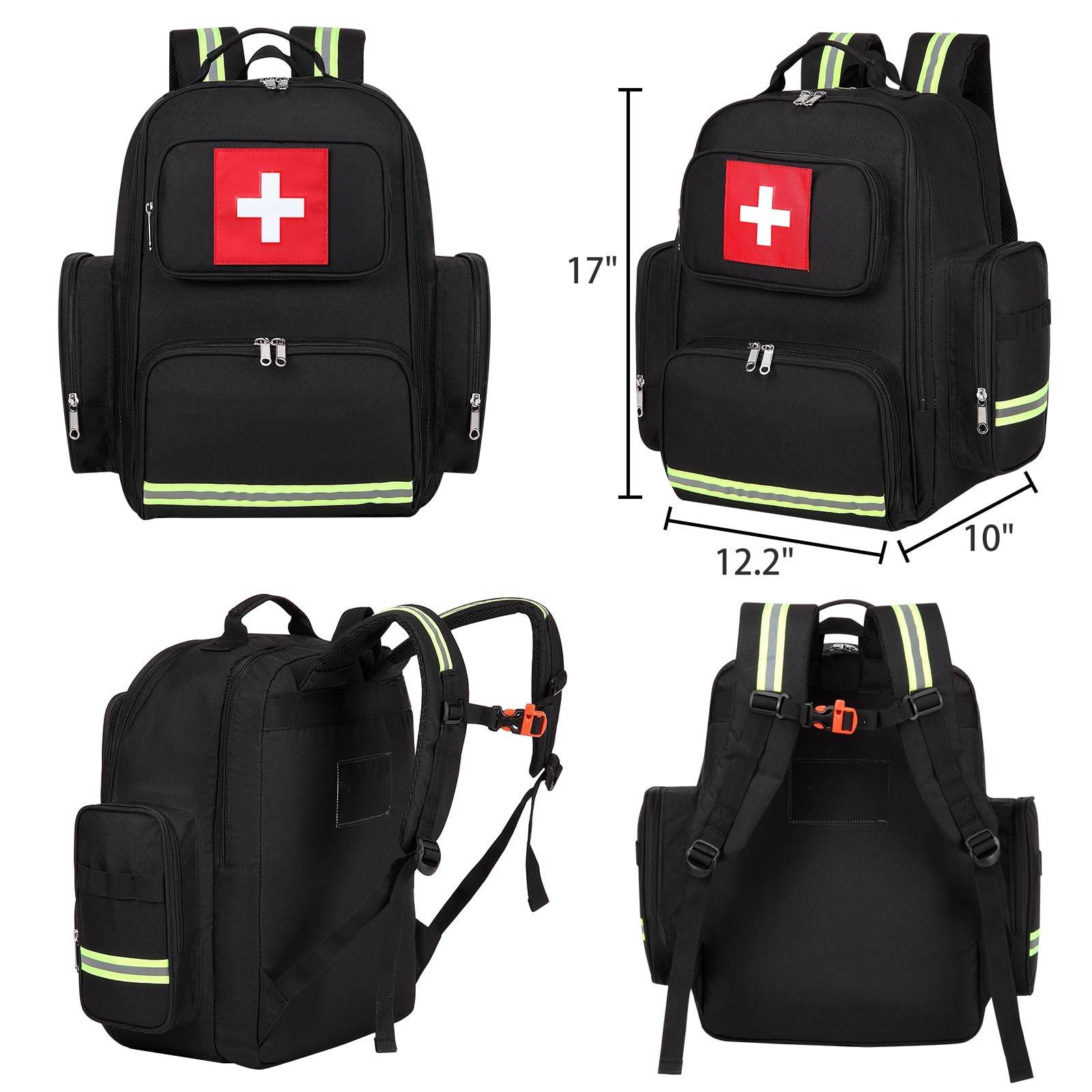 First Aid Backpack Medical Emt First Responder Bag Empty Ems Emergency Home H…