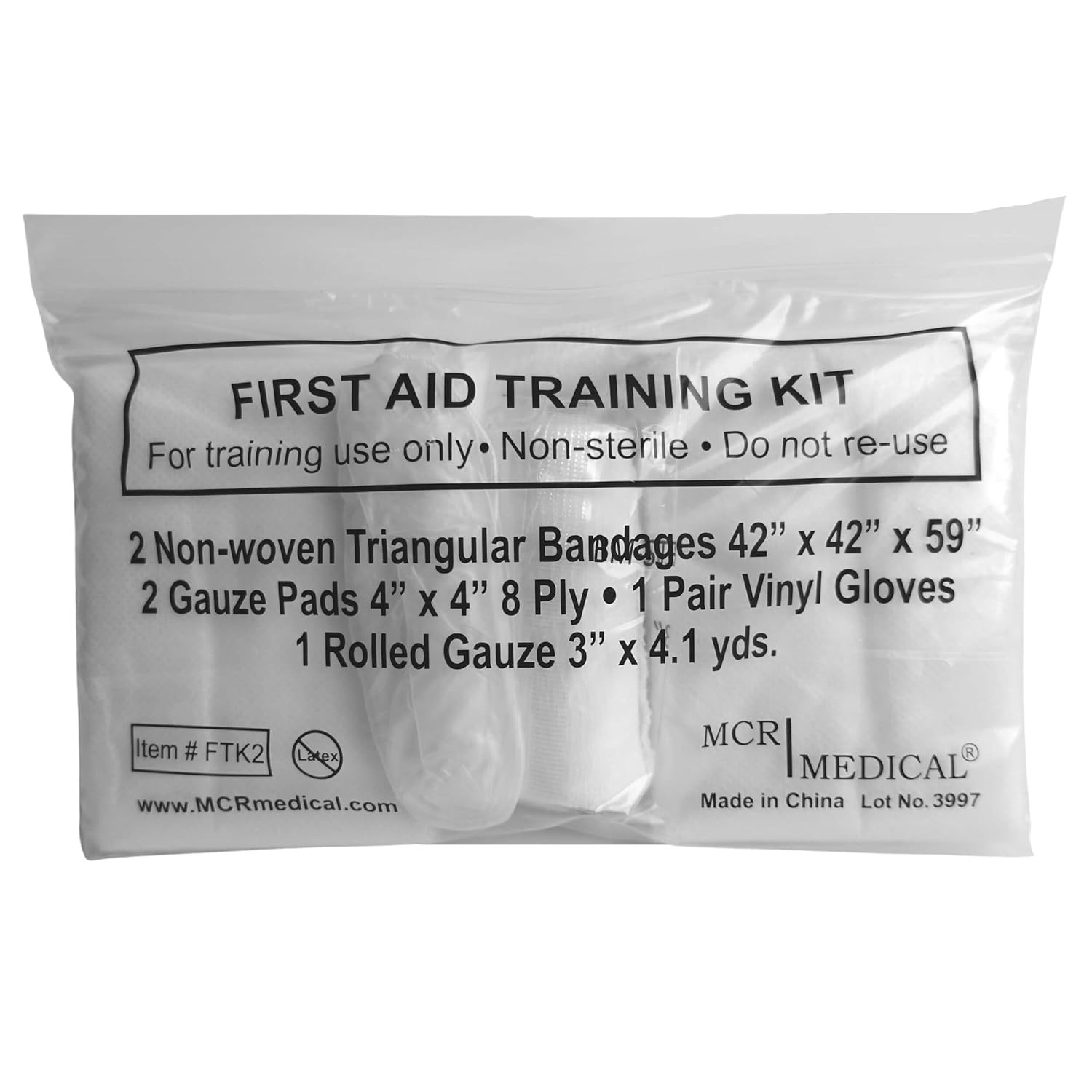 Comprehensive First Aid Training Kit with Gauze, Bandages & Gloves – 100 Pack