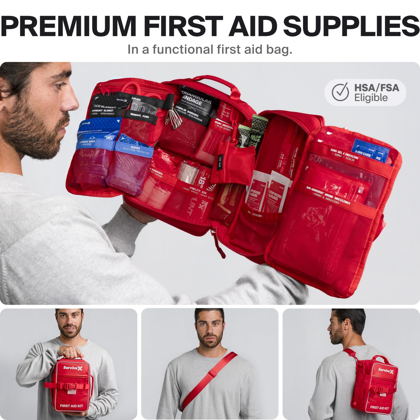 Large Pro First Aid Kit for Car, Travel & Home – Emergency Kit for Hiking, Ca…
