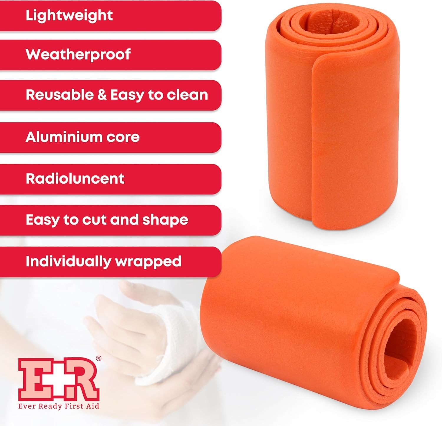 Conveniently Rolled 24 Inch Aluminum Splint – Reusable & Easy to Cut – 3 Pack