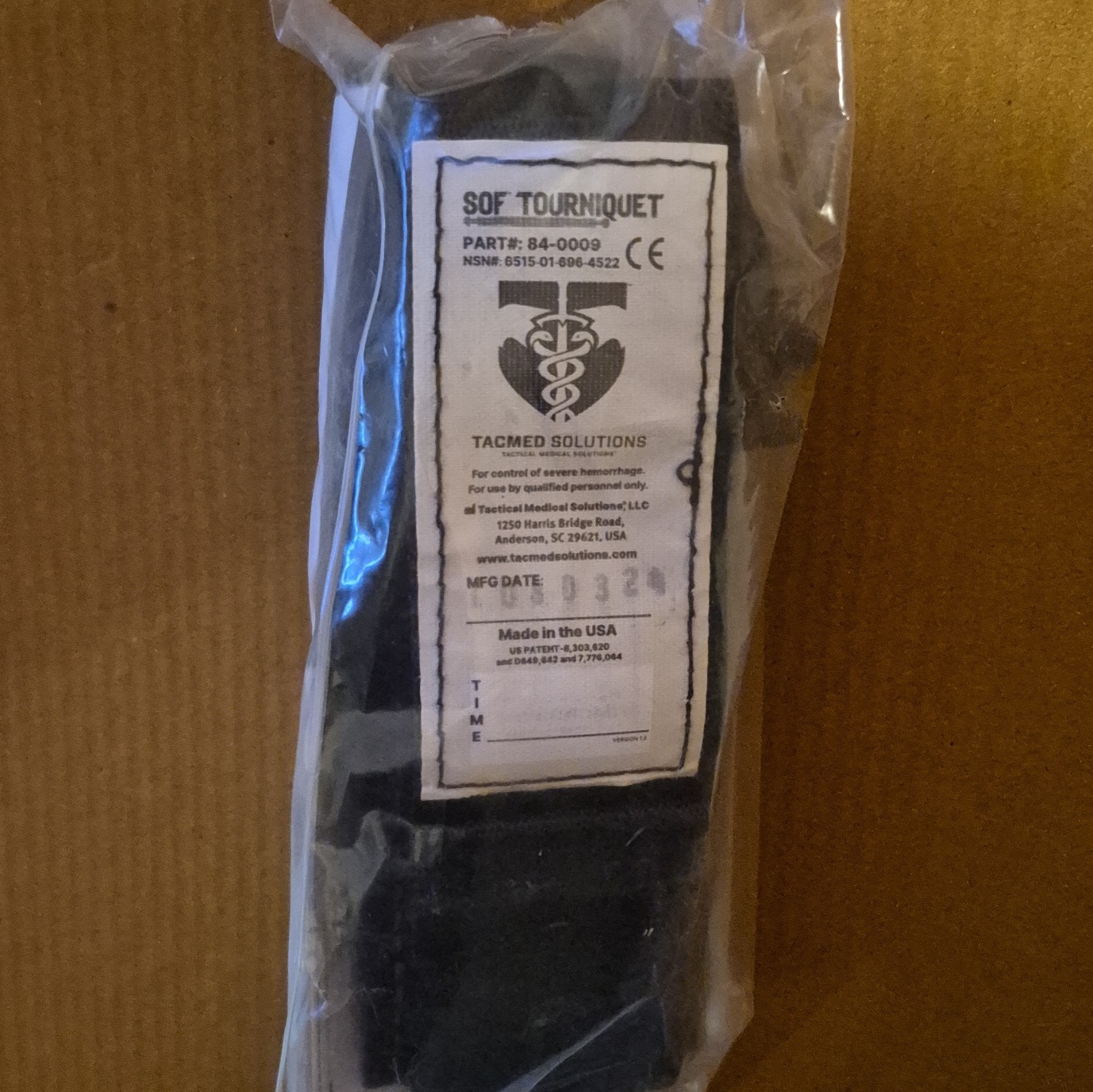 TacMed Solutions SOF Tourniquet Black CE MPN 84-0009