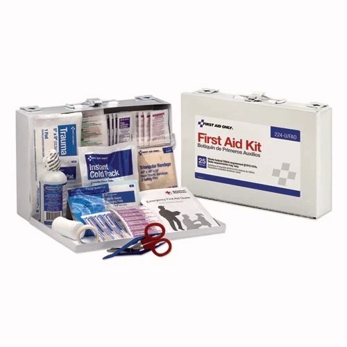 First Aid Only Aid Kit for 25 People, 107 Pieces, OSHA Compliant, Metal Case