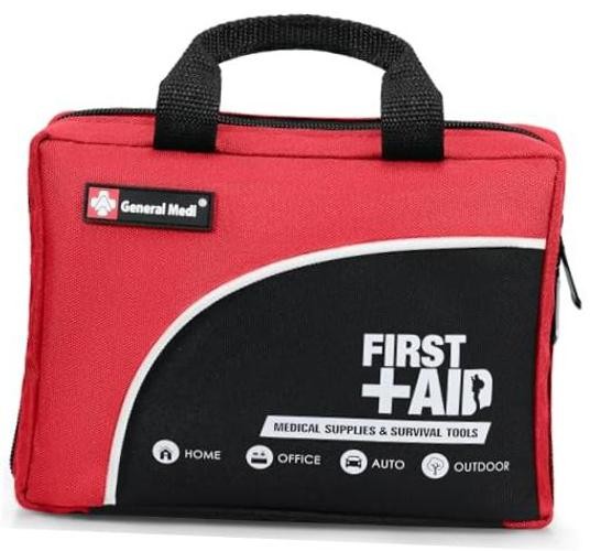 First Aid Kit -160 Pieces Compact and Lightweight – Including Cold (Ice) Red