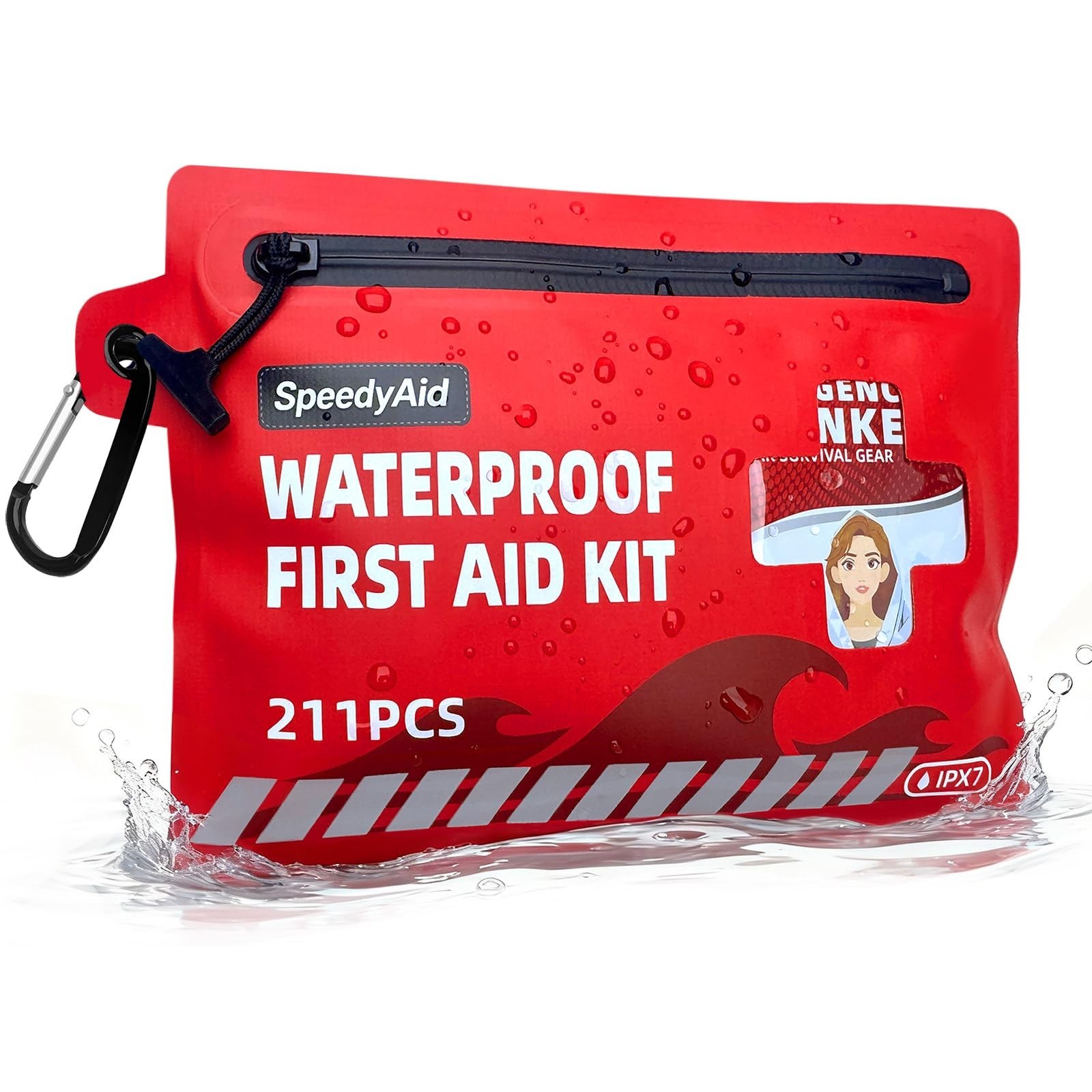 211 PCS Waterproof First Aid Kit – IPX7 Dry Bag, Portable Emergency Supplies for