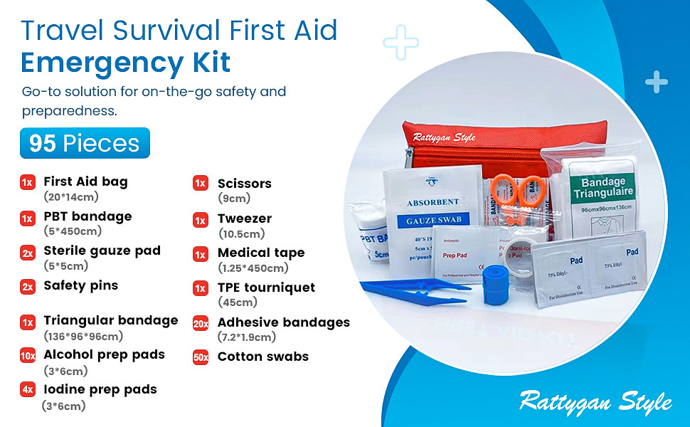 Rattygan Style Travel Survival First Aid Emergency Kit – Set of 2