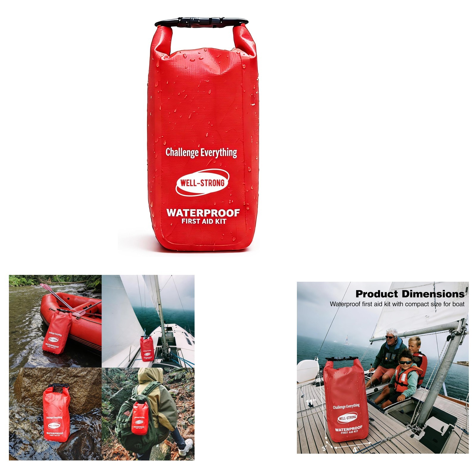 Waterproof First Aid Kit Roll Top, Boat Emergency Kit with Waterproof Contents