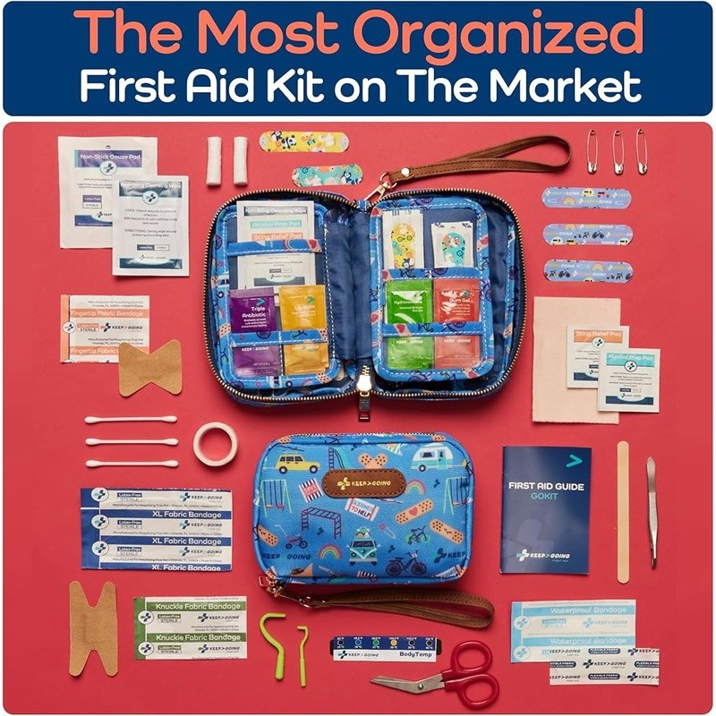 Compact First Aid Kit Travel 130 Essential Supplies Family Baby Care Case New