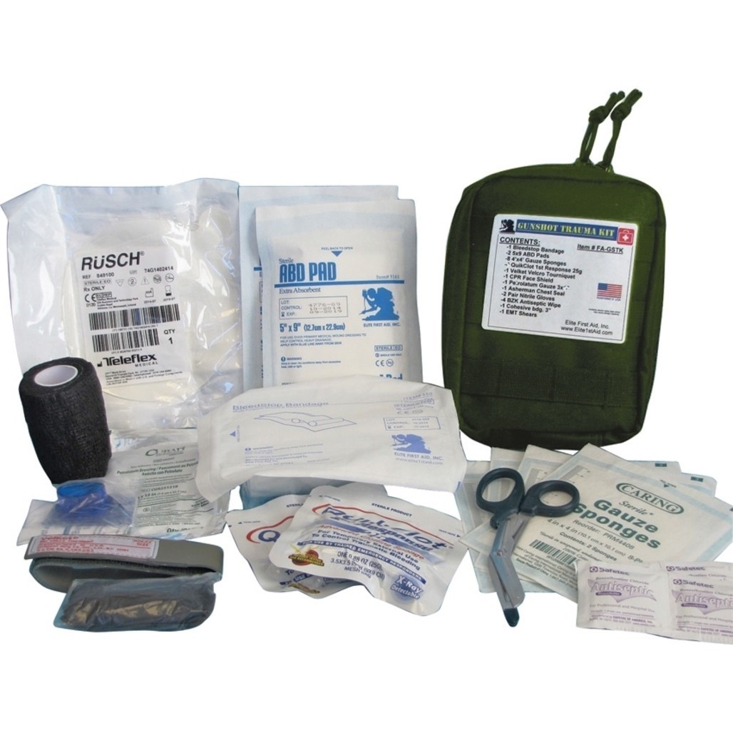 Elite First Aid Gunshot Trauma Kit First Aid Kit FAGSTK 8" x 6" x 3 1/2"
