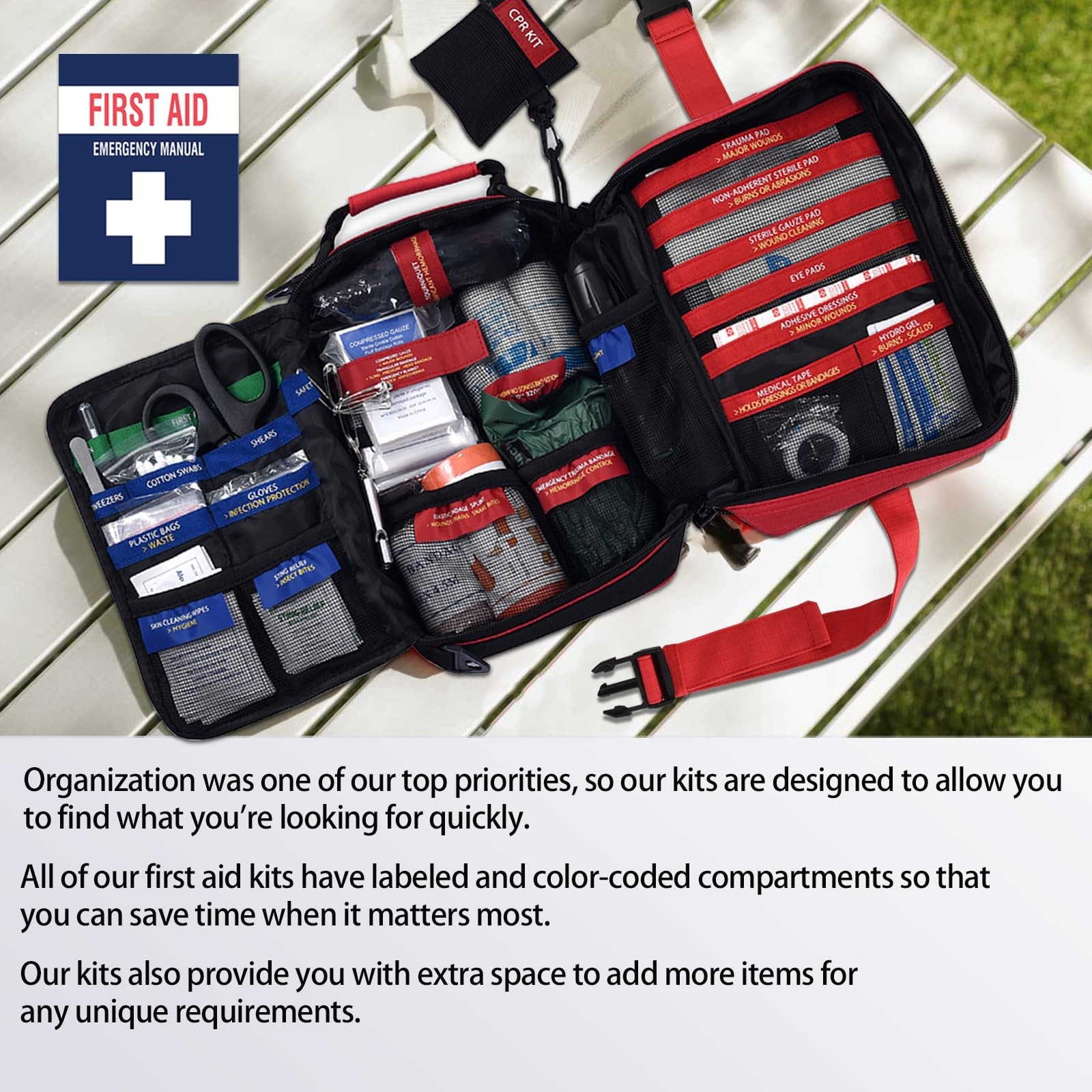 Advanced First Aid Kit, Comprehensive Trauma First Aid Kits with Labelled Com…