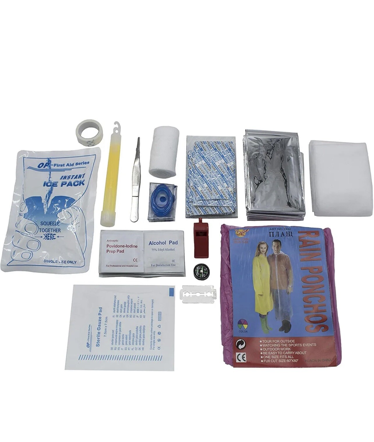 Mini First Aid Kit, 100 Pieces Water-Resistant Shell Small Case -Free Shipping