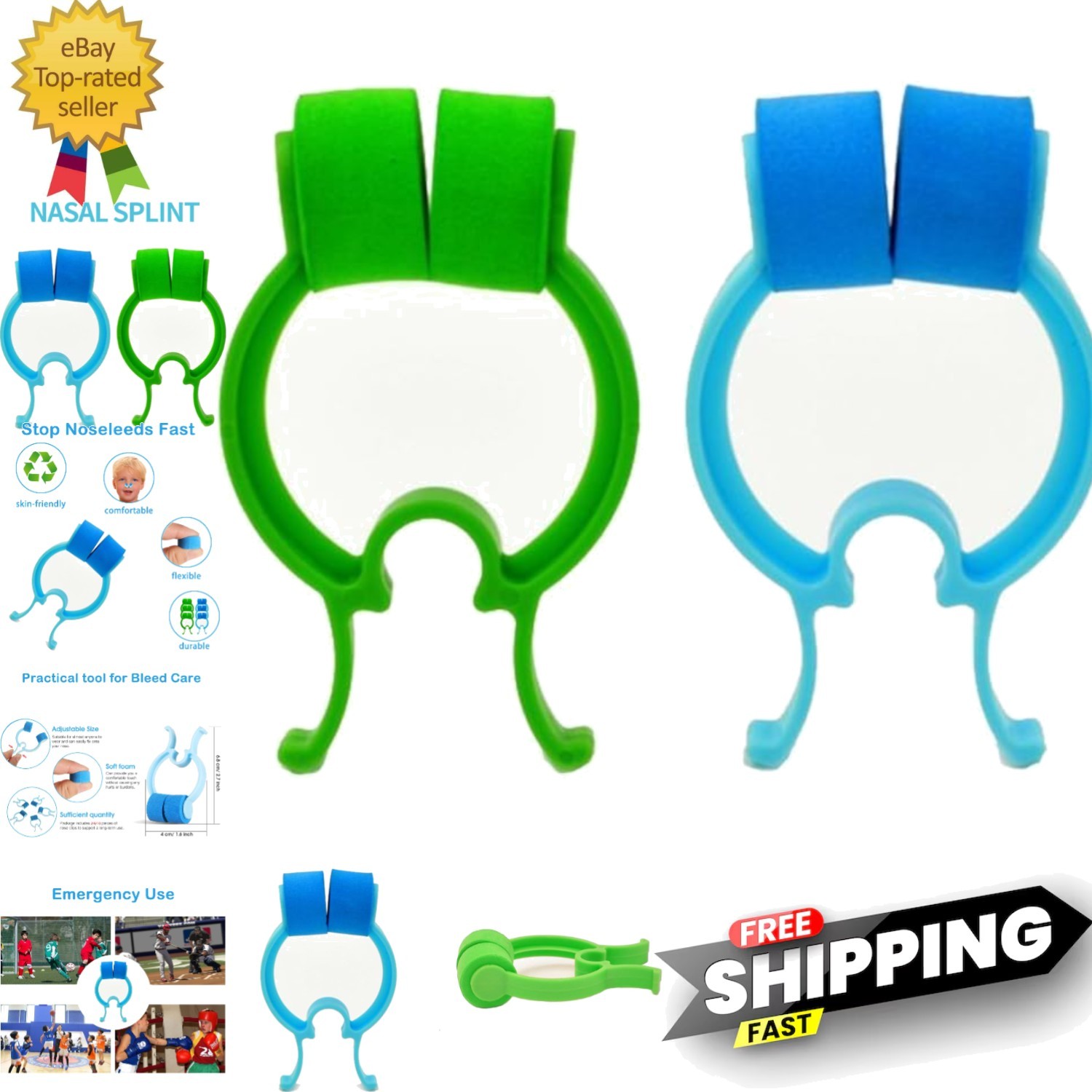 Stop Nosebleeds Epistaxis Clip Nose Bleed Stopper Nasal Clip Treatment,Pack of 2