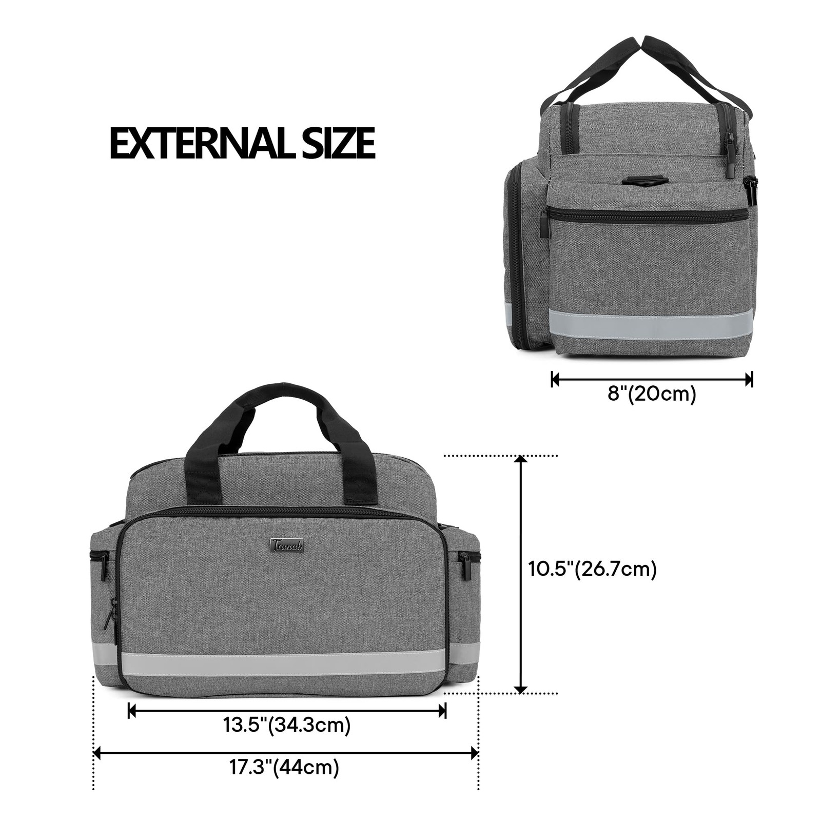 Trunab Home Health Nurse Bag Medical 30,5 x 17,8 x 25,4 centimètres, Grey