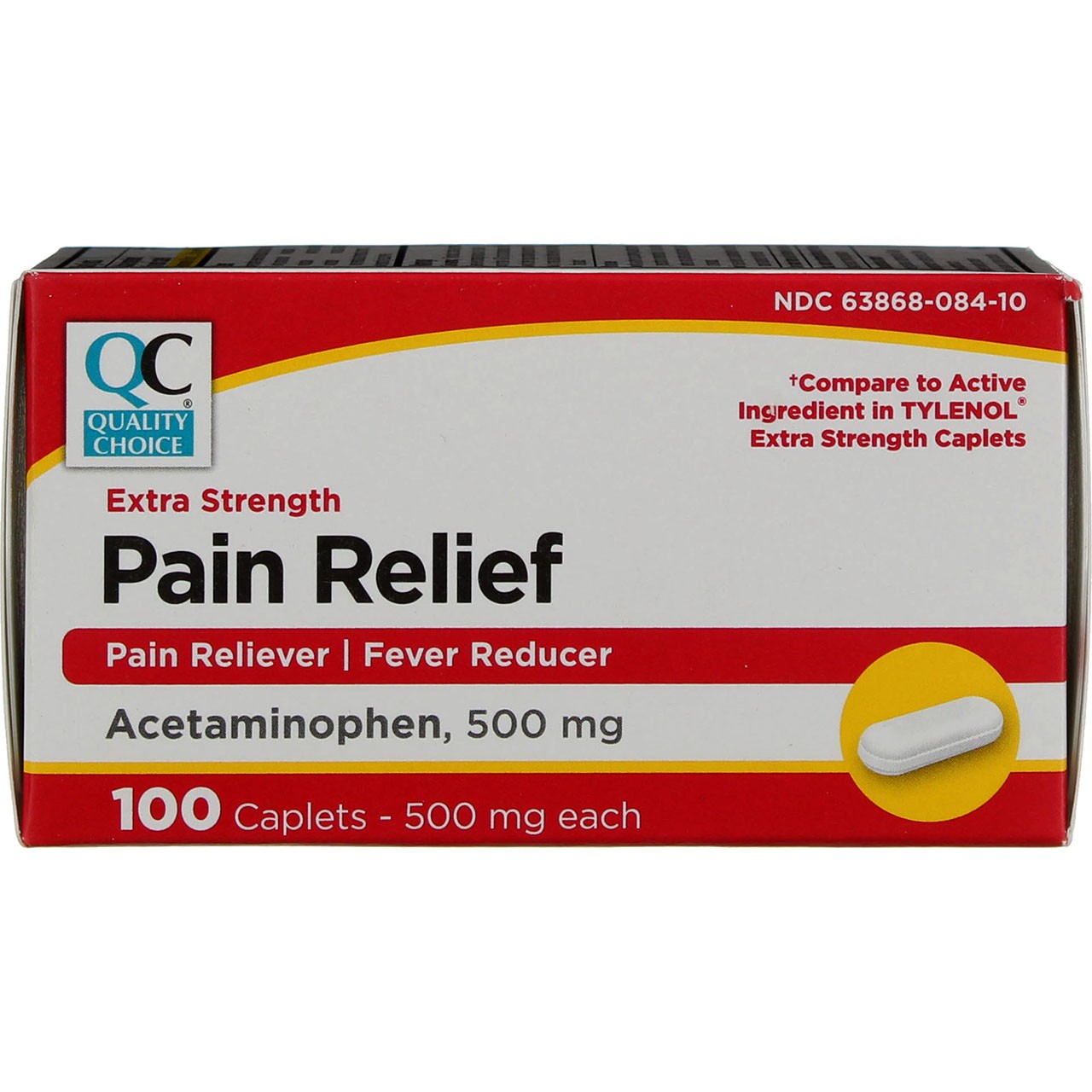 6 Pack Quality Choice Extra Strength Acetaminophen Caplets, 500 mg, 100 Ct