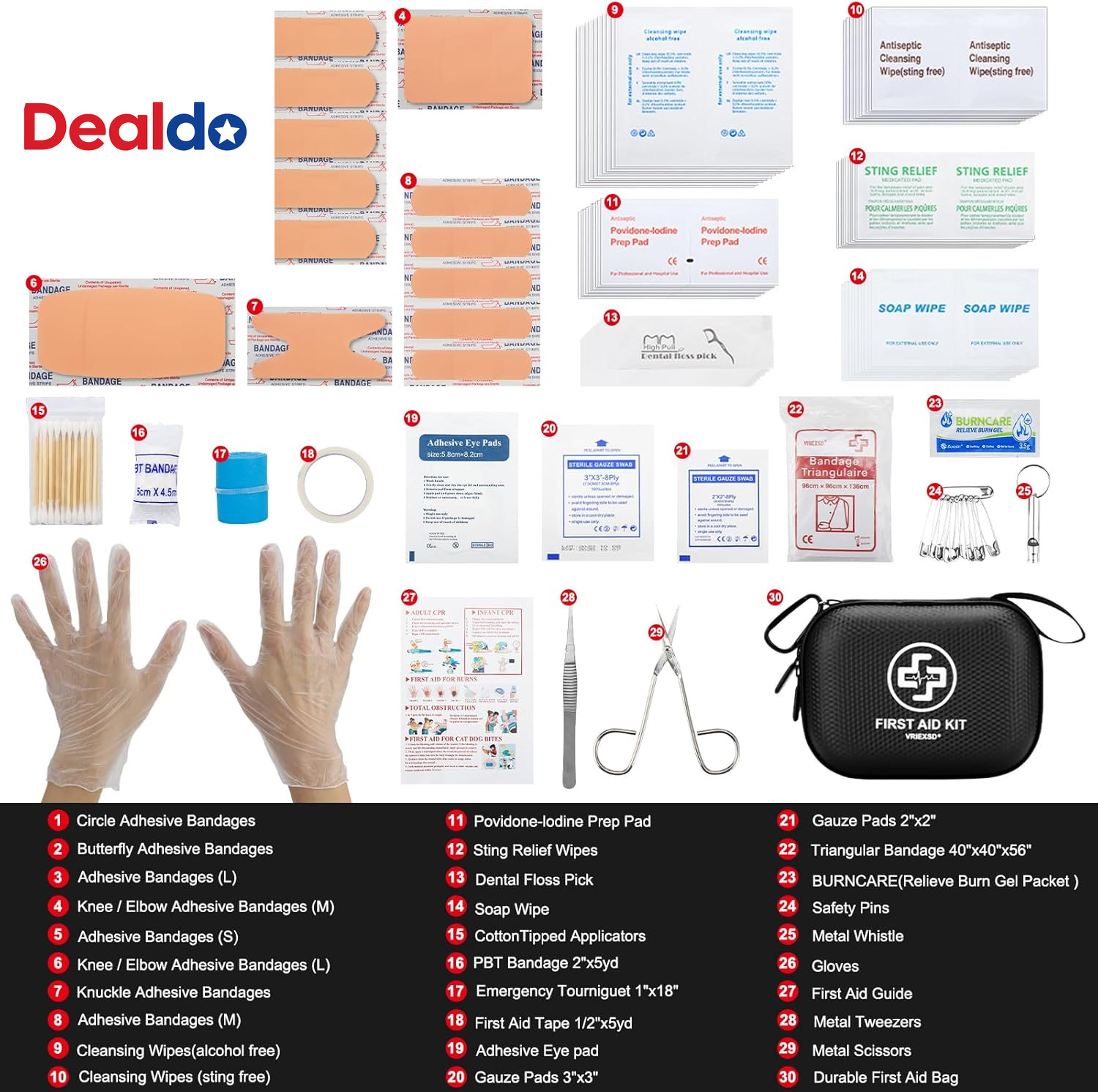 Mini First Aid Kit – 150 Piece Small Waterproof Hard Shell Medical Kit for Home,