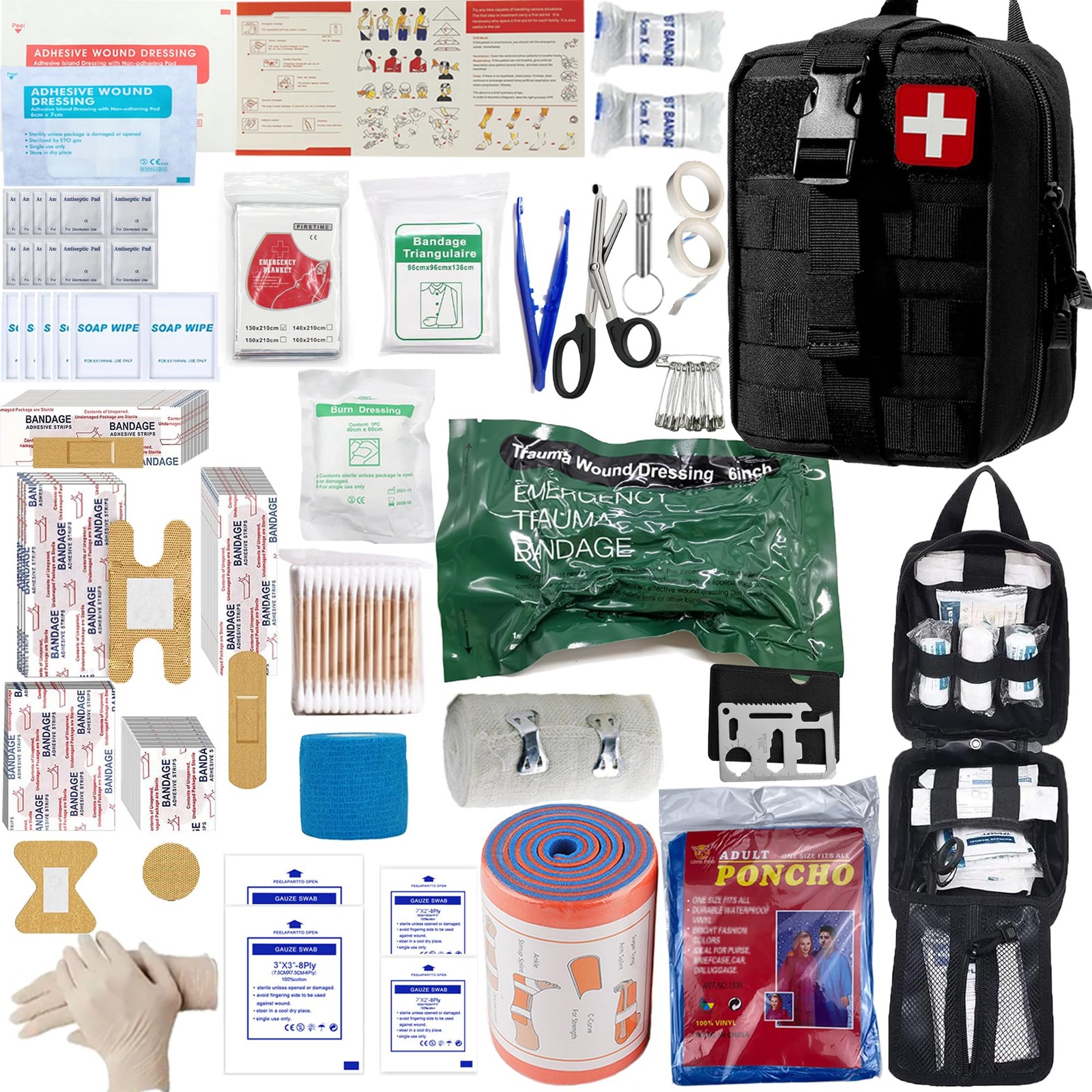 Universal IFAK Trauma First Aid Kit Molle Pouches Emergency Survival Kit Suit…