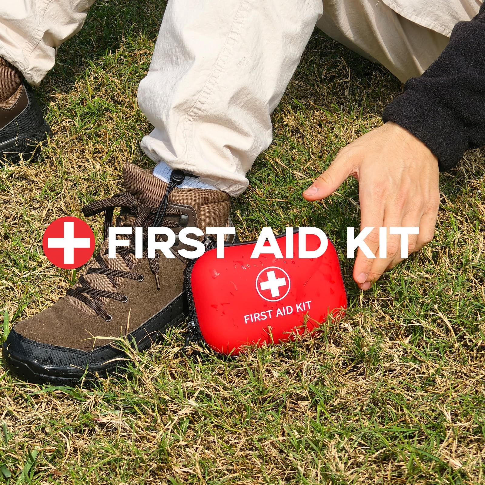 Prelady 138 Pcs Mini First Aid Kit Travel Size, TSA Approved Small mini, Red