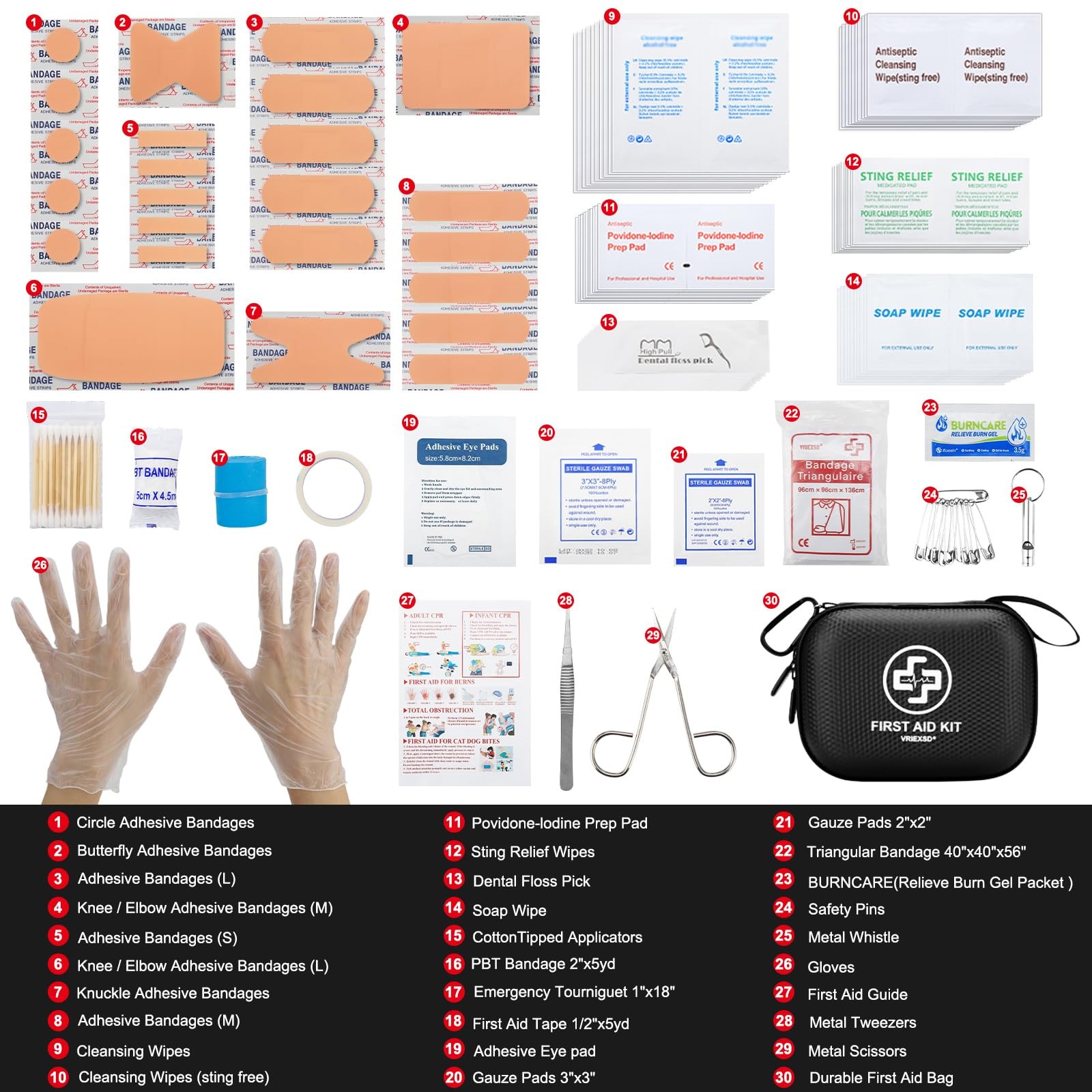 First Aid Kit Small Waterproof Medical Supplies Portable Travel Camping Car 150
