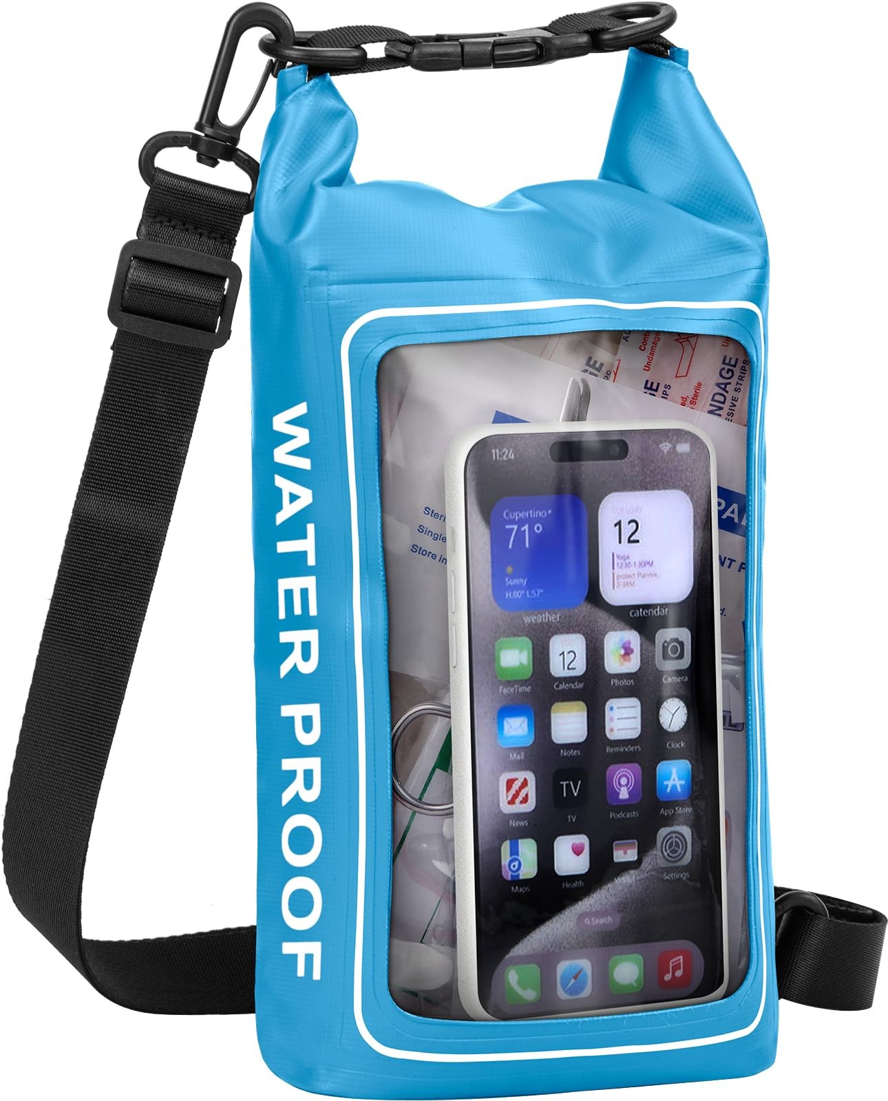154 Pieces Waterproof Boat First Aid Kit Dry Bag with Cell Phone Bug Out Bags…