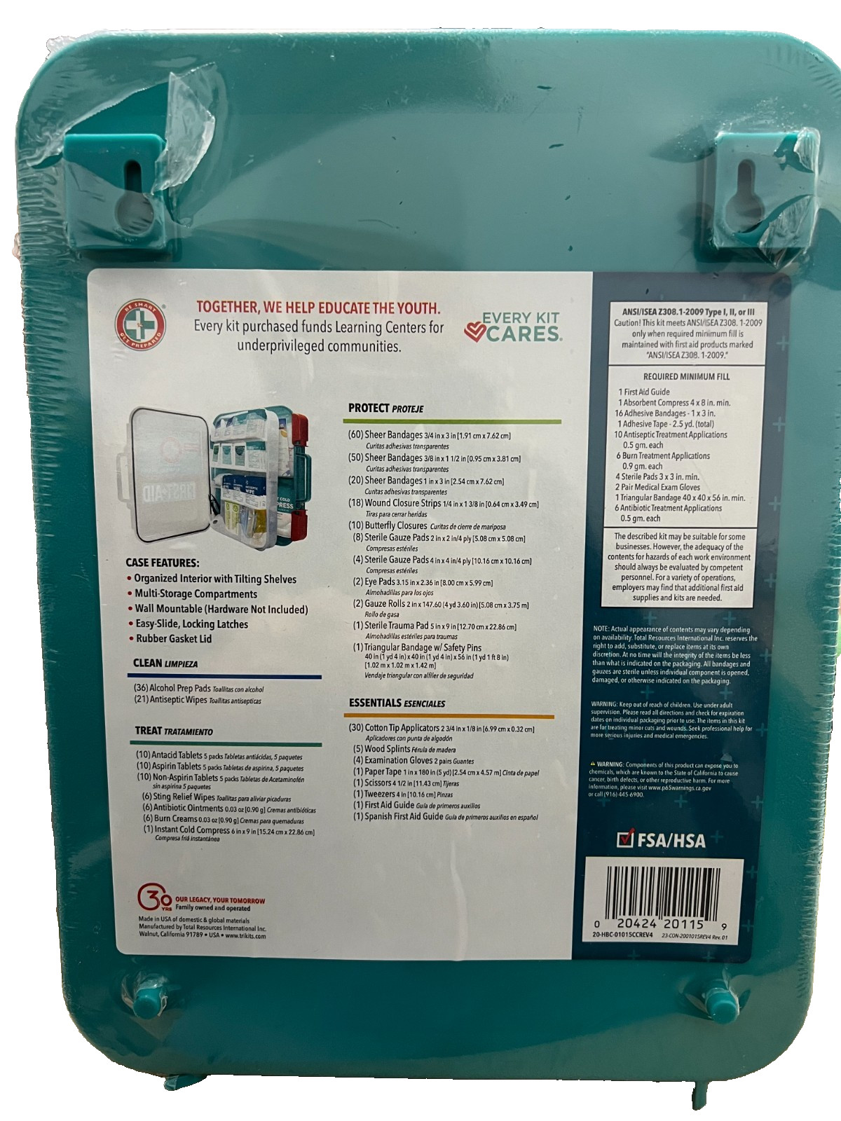 First Aiid Kit Expiry 326 Pieces Exceeds Expectations, Clear/Tail