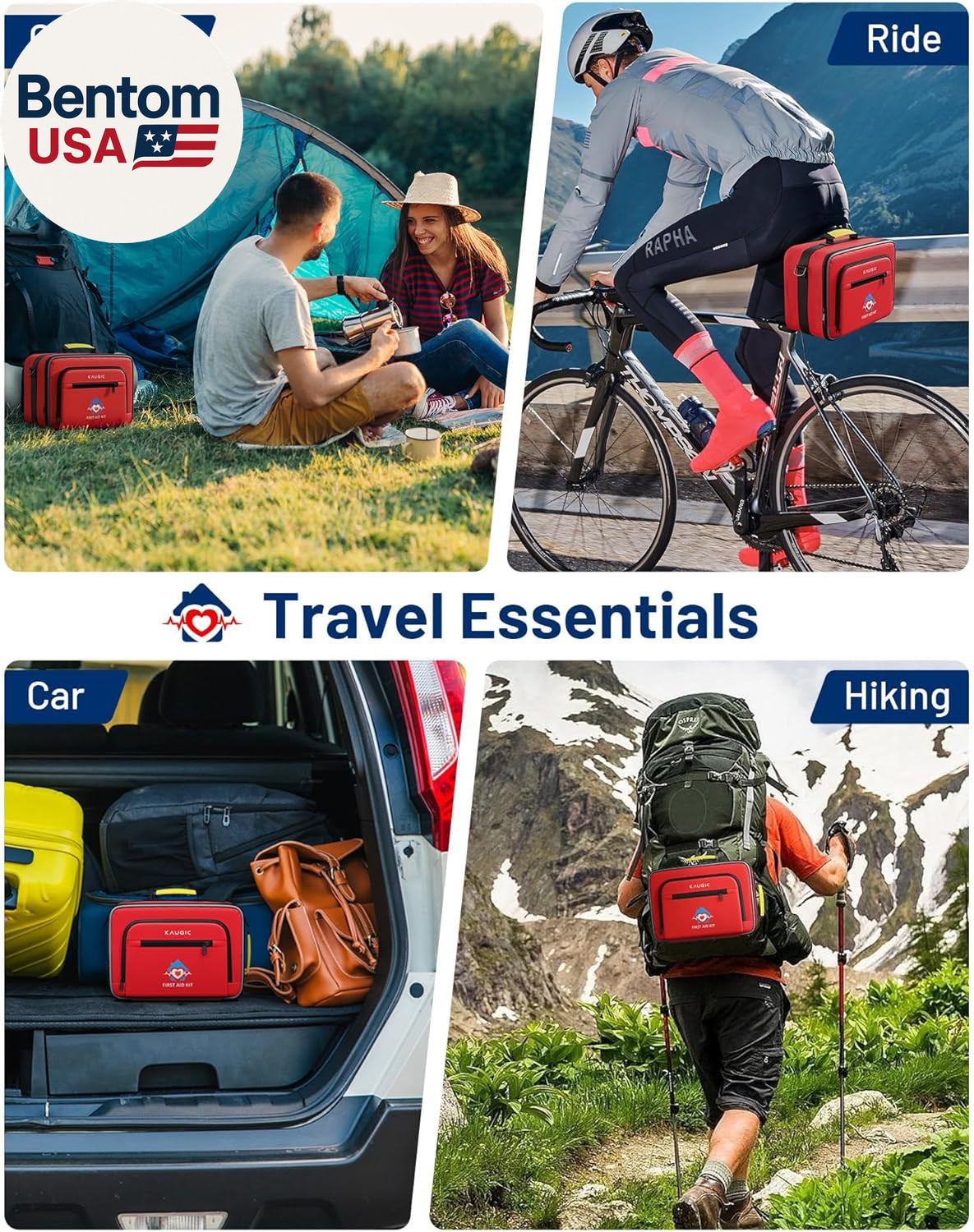 500 PCS First Aid Kit for Travel Camping Car Home Businesses, Well-Organized Eme