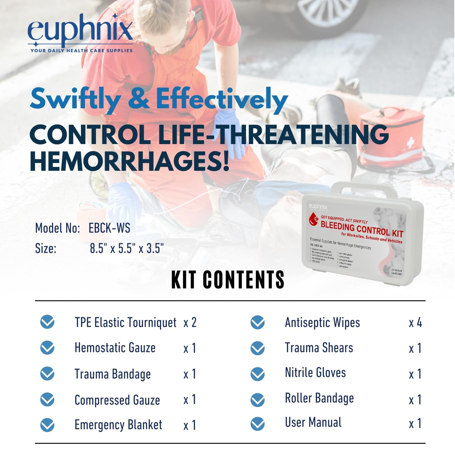 Mountable Bleeding Control Kit – Essential Emergency Hemorrhage Supplies for Wor