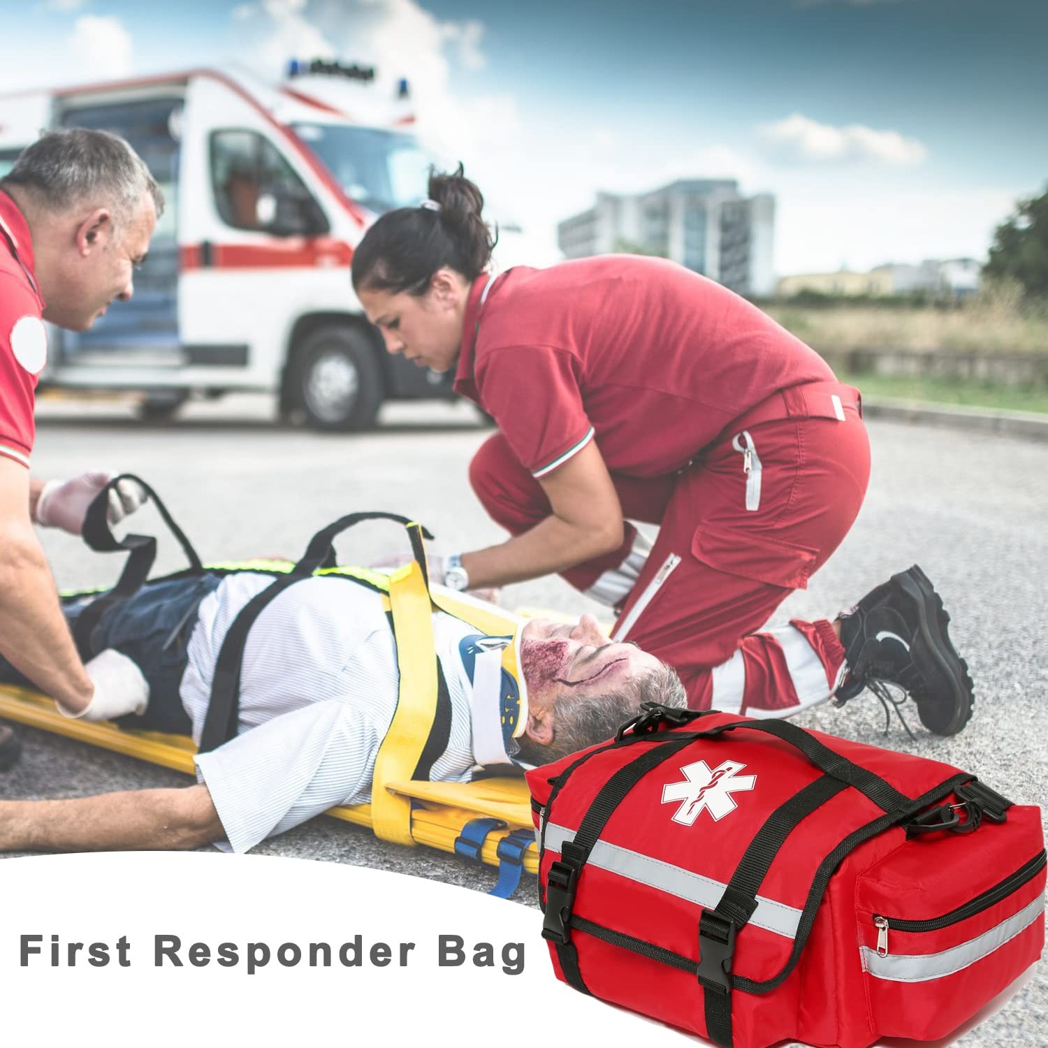 First Aid Bag Empty Trauma Bag for First Responder Bag Organizer EMS/EMT Shou…