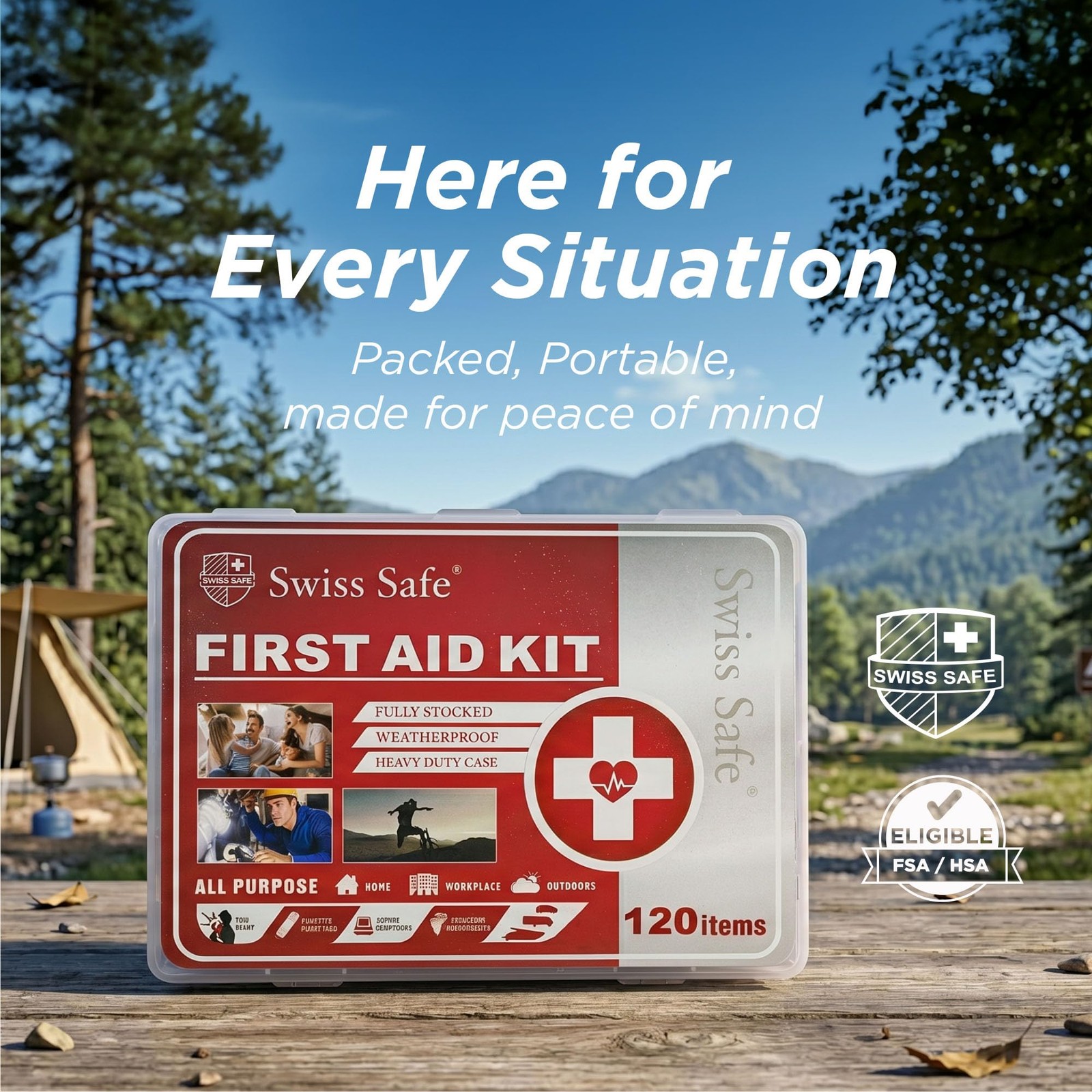 Mini First Aid Kit – 120 Pcs Compact Hard Shell Medical Kit for Home, Car, Tr…