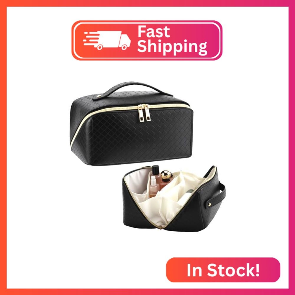 VERNASSA Large Capacity Travel Makeup Bag for Women, Waterproof Portable Cosmeti