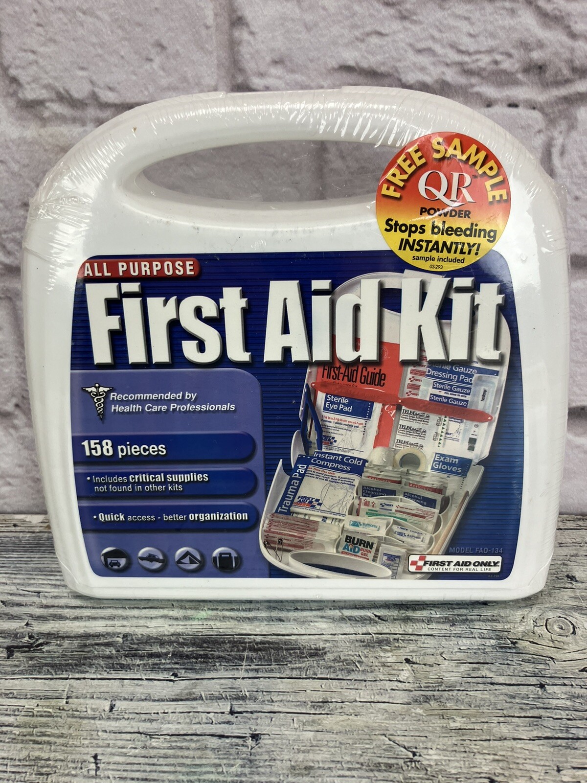 158 Piece First Aid Only FAO-134 Plastic Case All Purpose First Aid Kit in Case