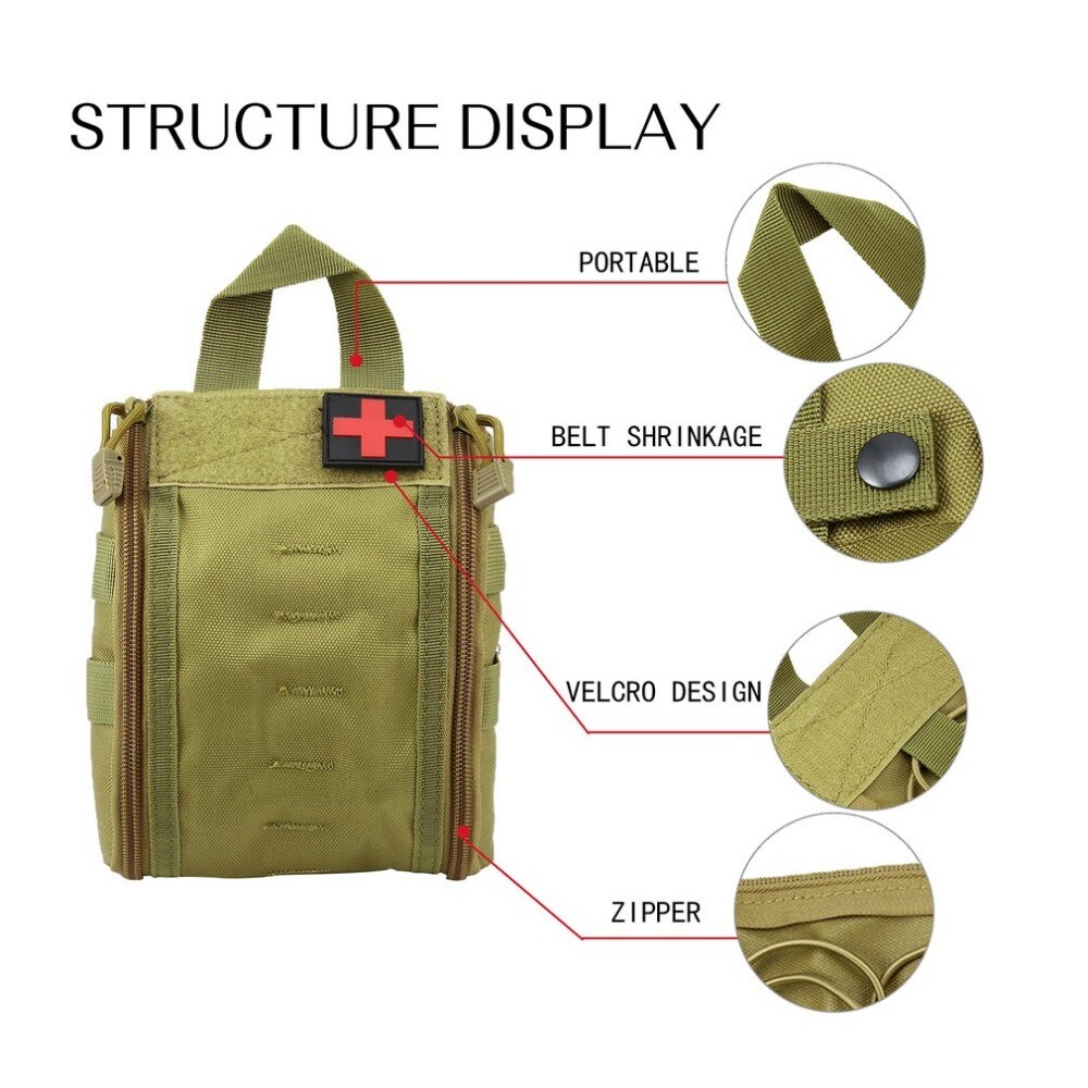 Tactical Molle First Aid Kid Utility Medical Bag Waist Pack Survival Medic Bag