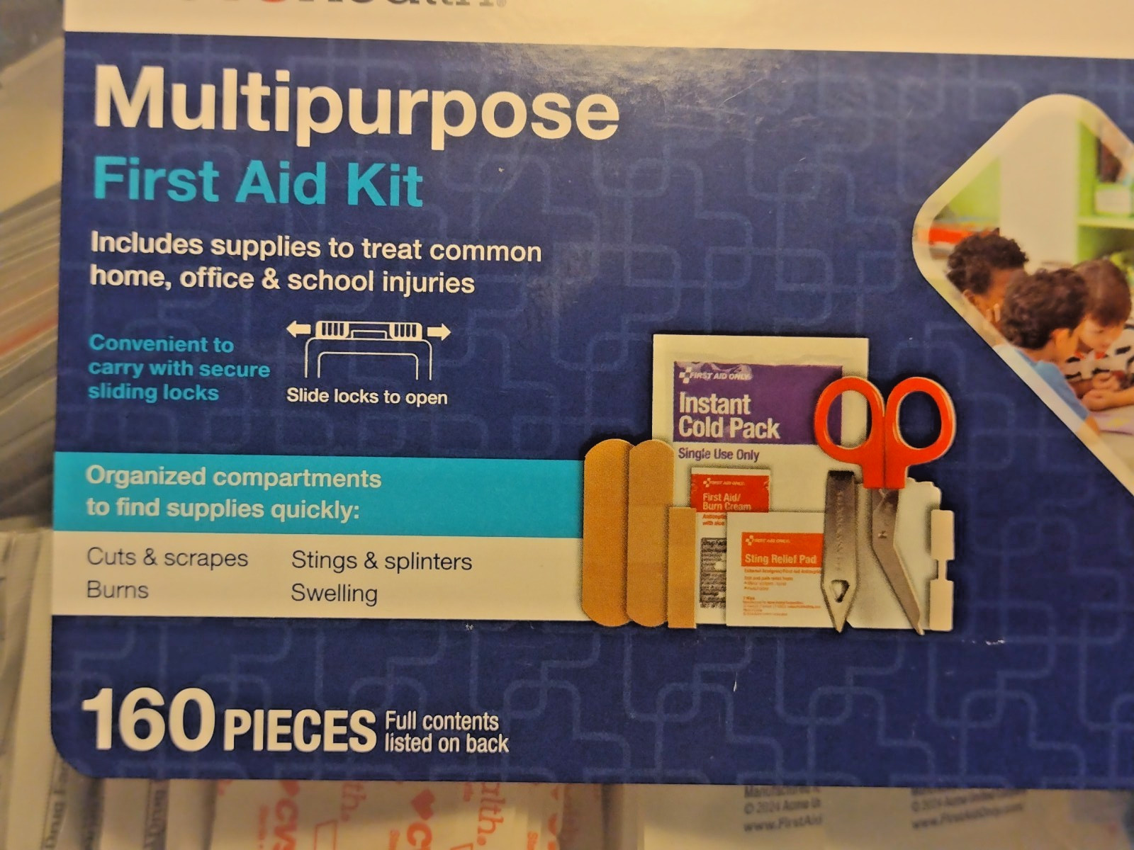 CVS HEALTH Multipurpose First Aid Kit 160 pieces #243909 NEW SEALED in CASE