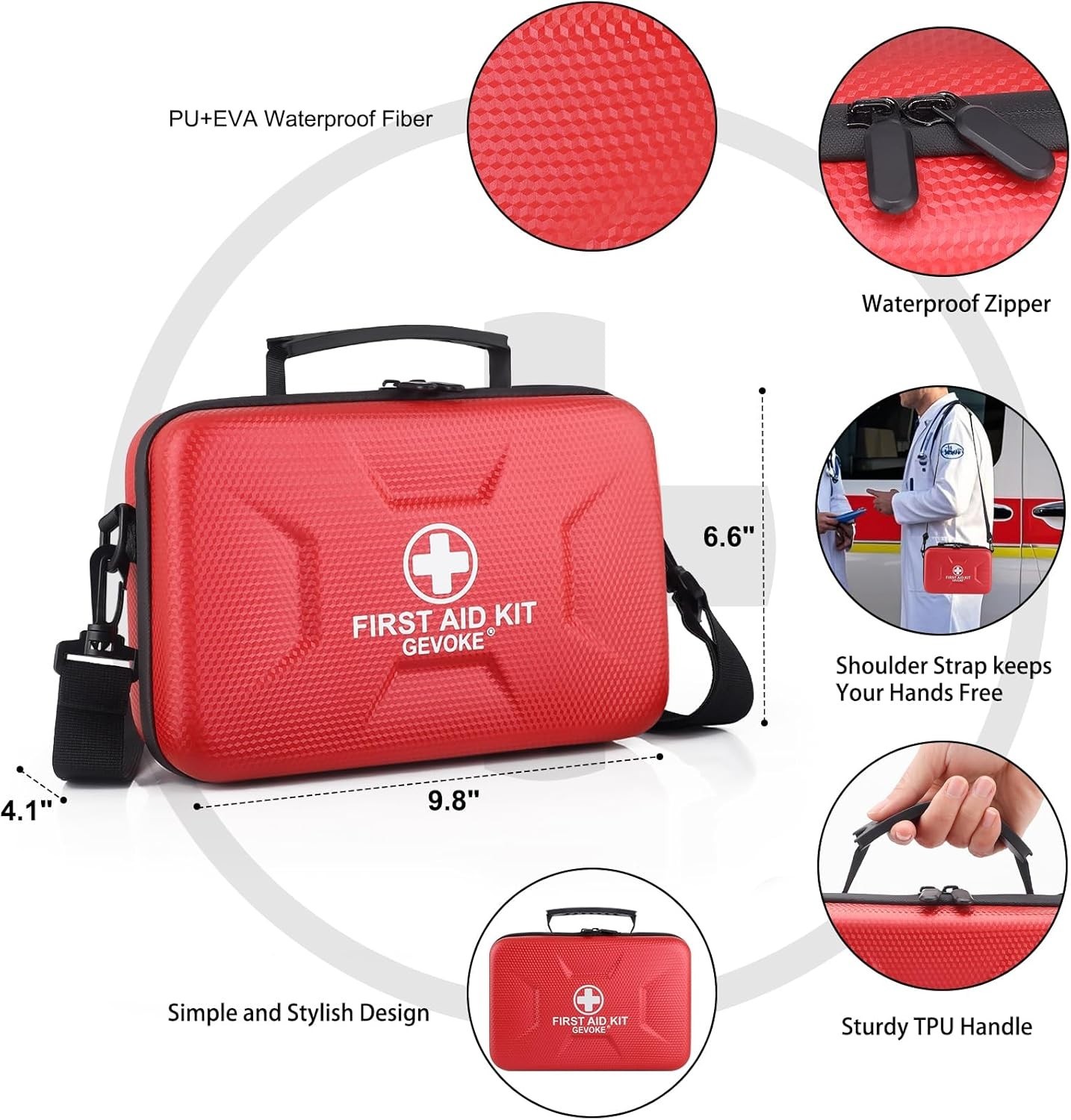 Portable First Aid Kit with 410 Emergency Supplies – Waterproof & Compact Design