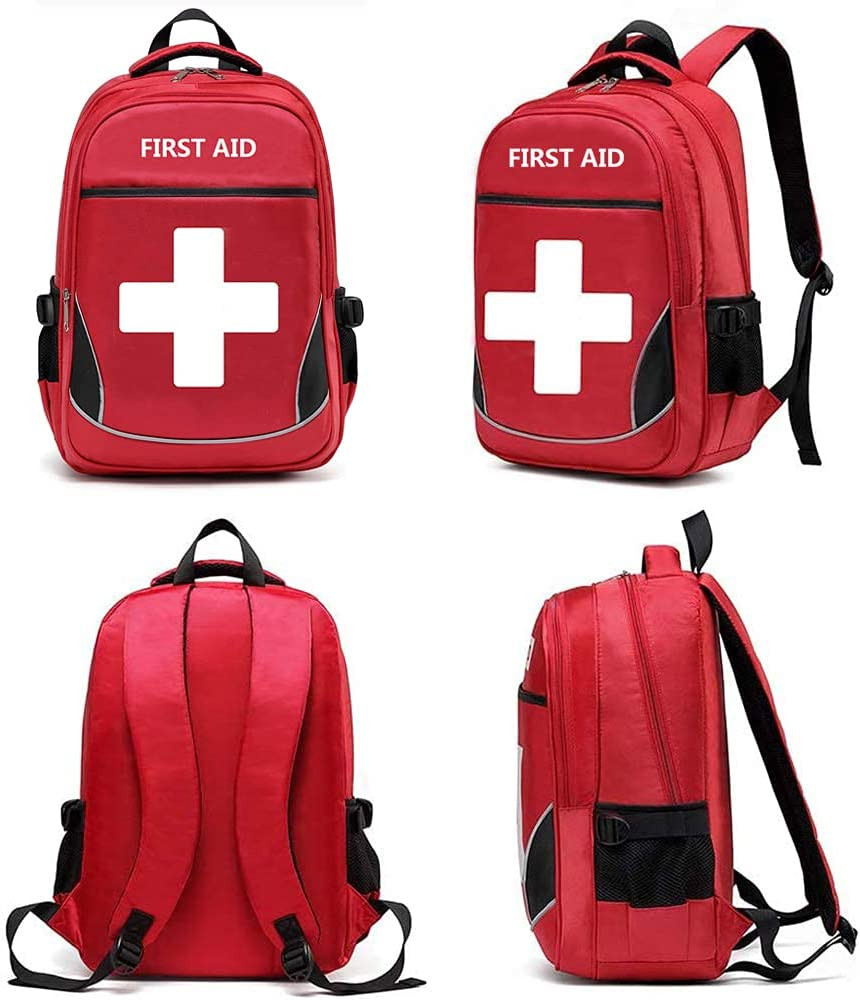 Empty First Aid Bag Red Medical Bag Trauma Bag Waterproof for Traveling & Hiking