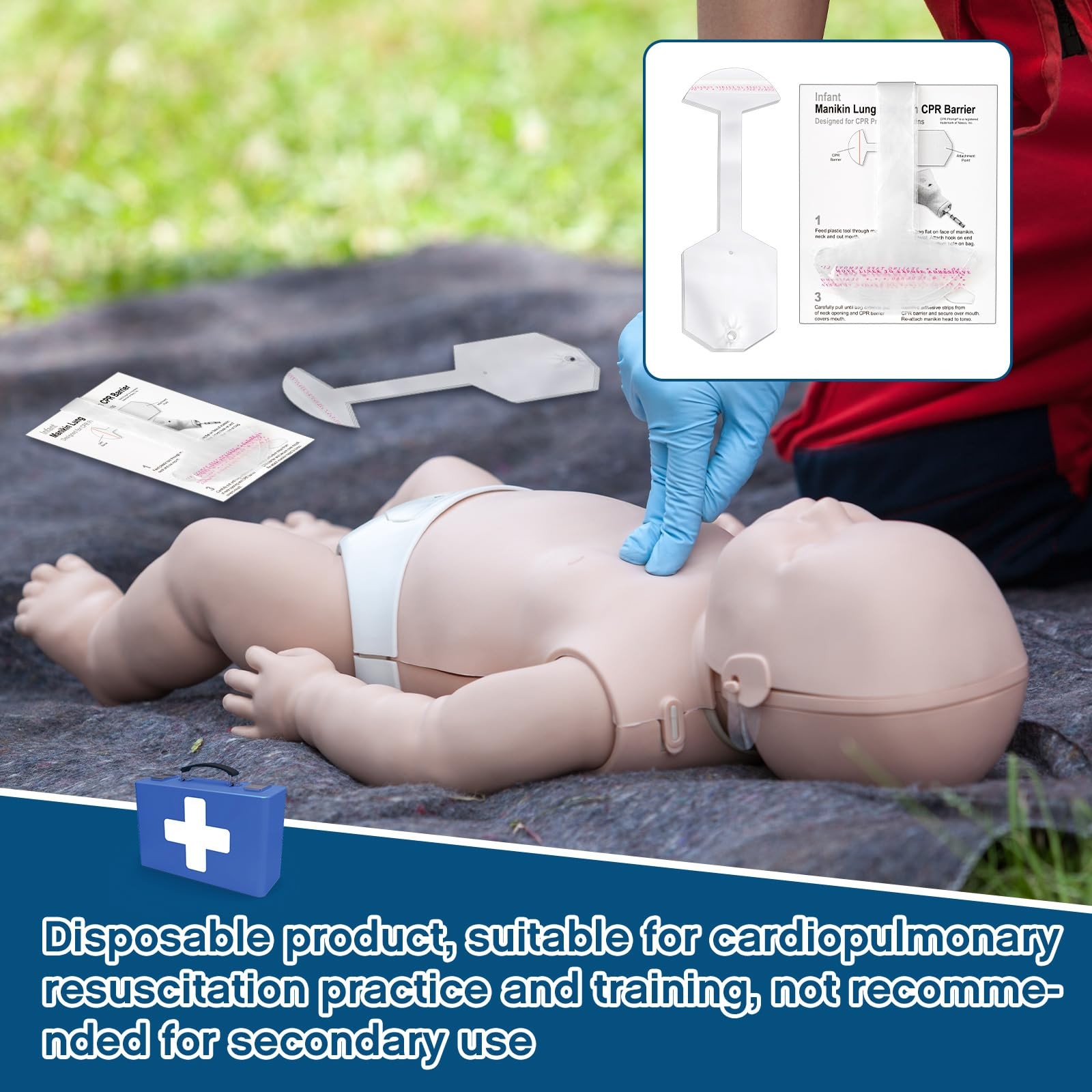 100 Pcs 100 Pcs Adult/Child CPR Manikin Infant Face Shield Lung Bag Manikin Repl
