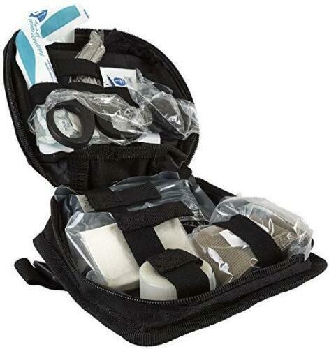 ELITE FIRST AID Enhanced IFAK Kit LvL-1 STOCKED Tactical Trauma Medic Set BLACK