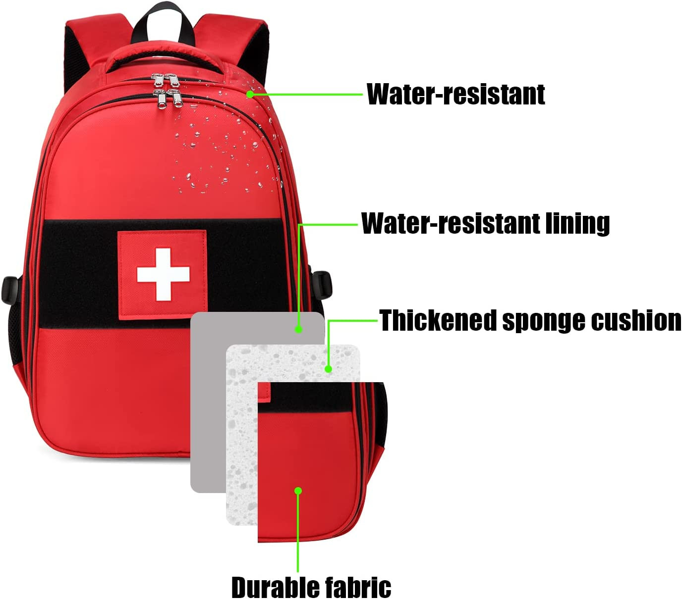 Large Red Waterproof First Aid Backpack Home Health Travel Outdoor camping aid