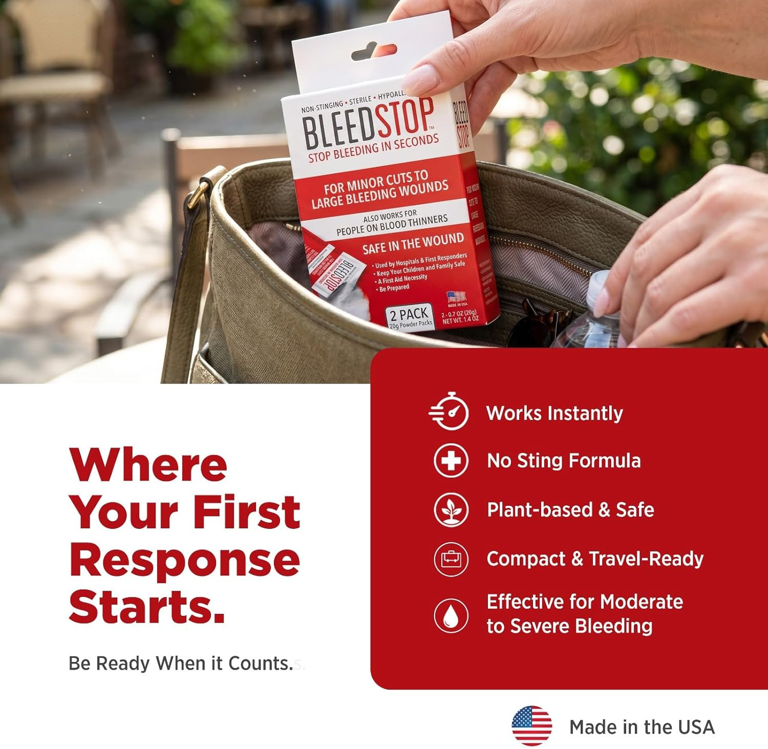 ™ First Aid Powder for Blood Clotting, Trauma Kit, Blood Thinner Patients, Campi