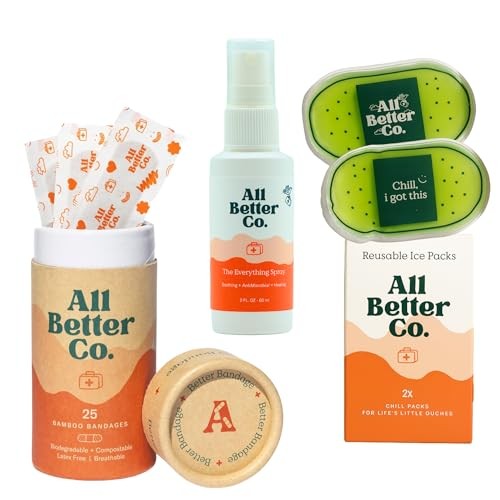 Natural First Aid Kit – Hypochlorous Spray, Organic Bamboo Bandages, Reusable