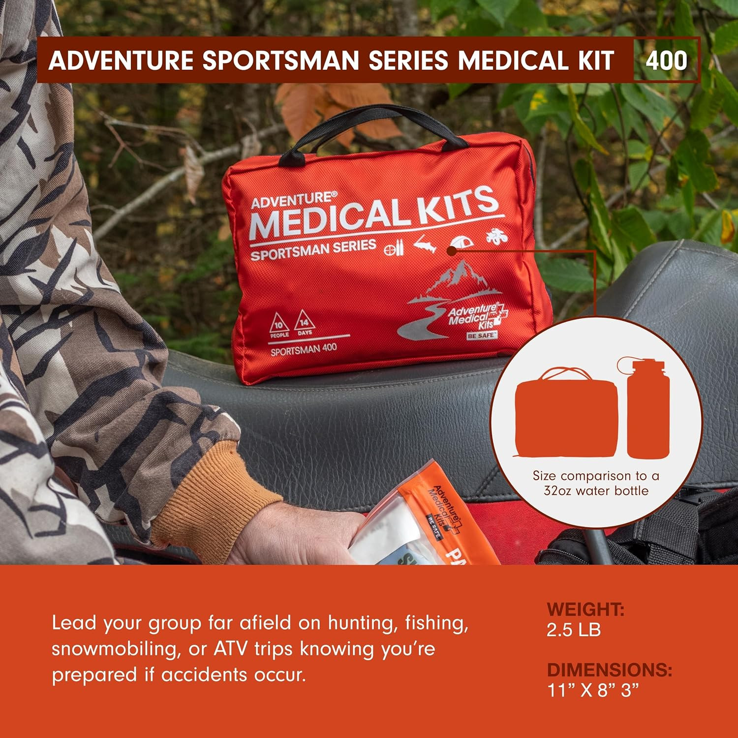 Sportsman Series Medical Kit – 400 – First Aid Kit for Camping, Hiking, Hunting