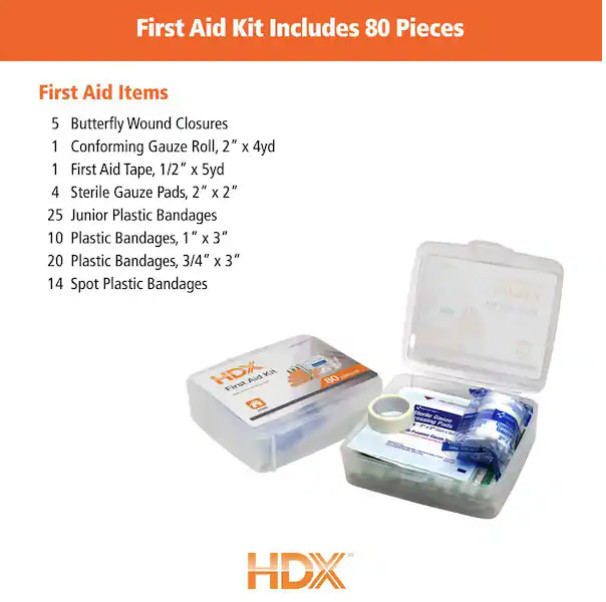 Lot 2 First Aid Only 80-Piece First Aid Kits for Minor Cuts & Scrapes Emergency