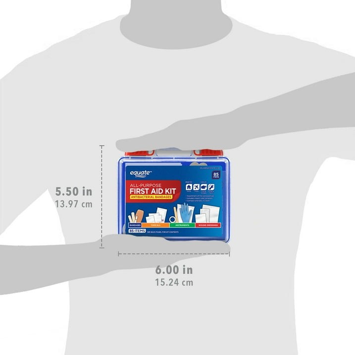Equate On-the-Go First Aid Kit – Home, Travel, Office, Auto, School, 85 Pieces