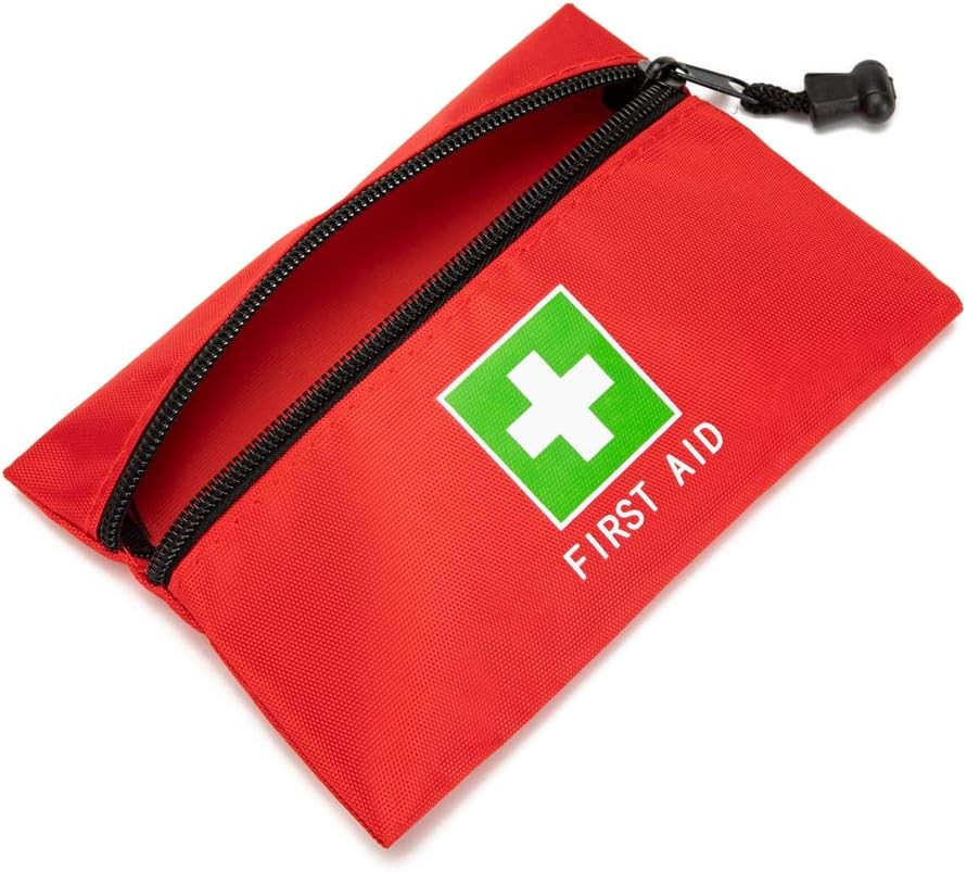 Red Emergency Pouch – Small Travel First Aid Bag for Car, Home, Office & Outdoor