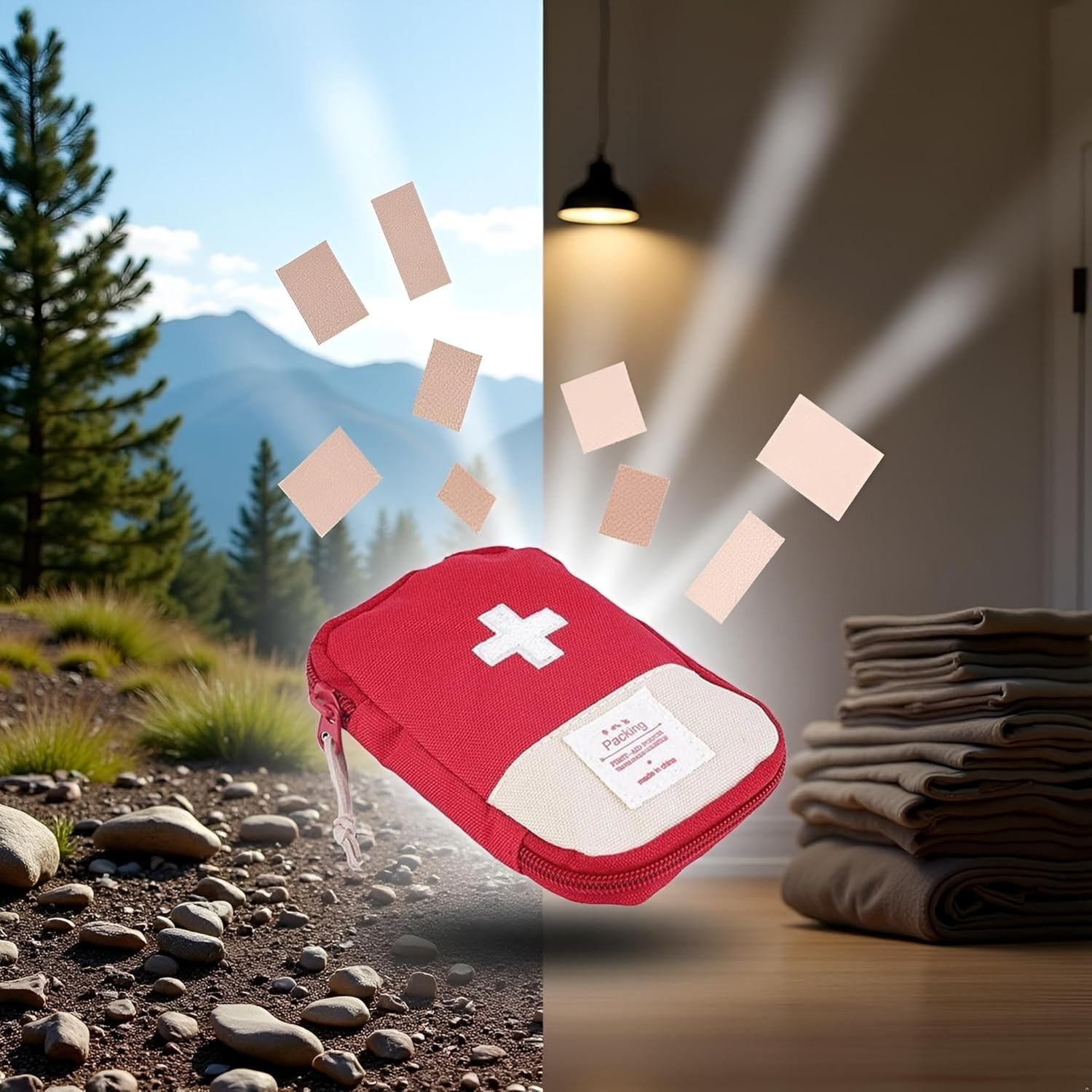 Compact Red First Aid Kit Bag – Essential Emergency Pouch for Outdoor Adventures